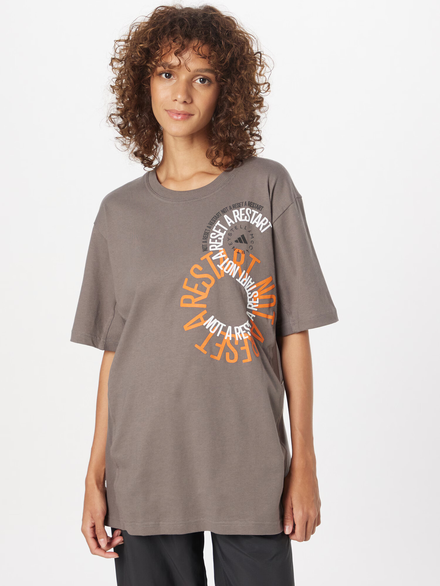 ADIDAS BY STELLA MCCARTNEY Tricou funcțional gri taupe / portocaliu / negru / alb - Pled.ro