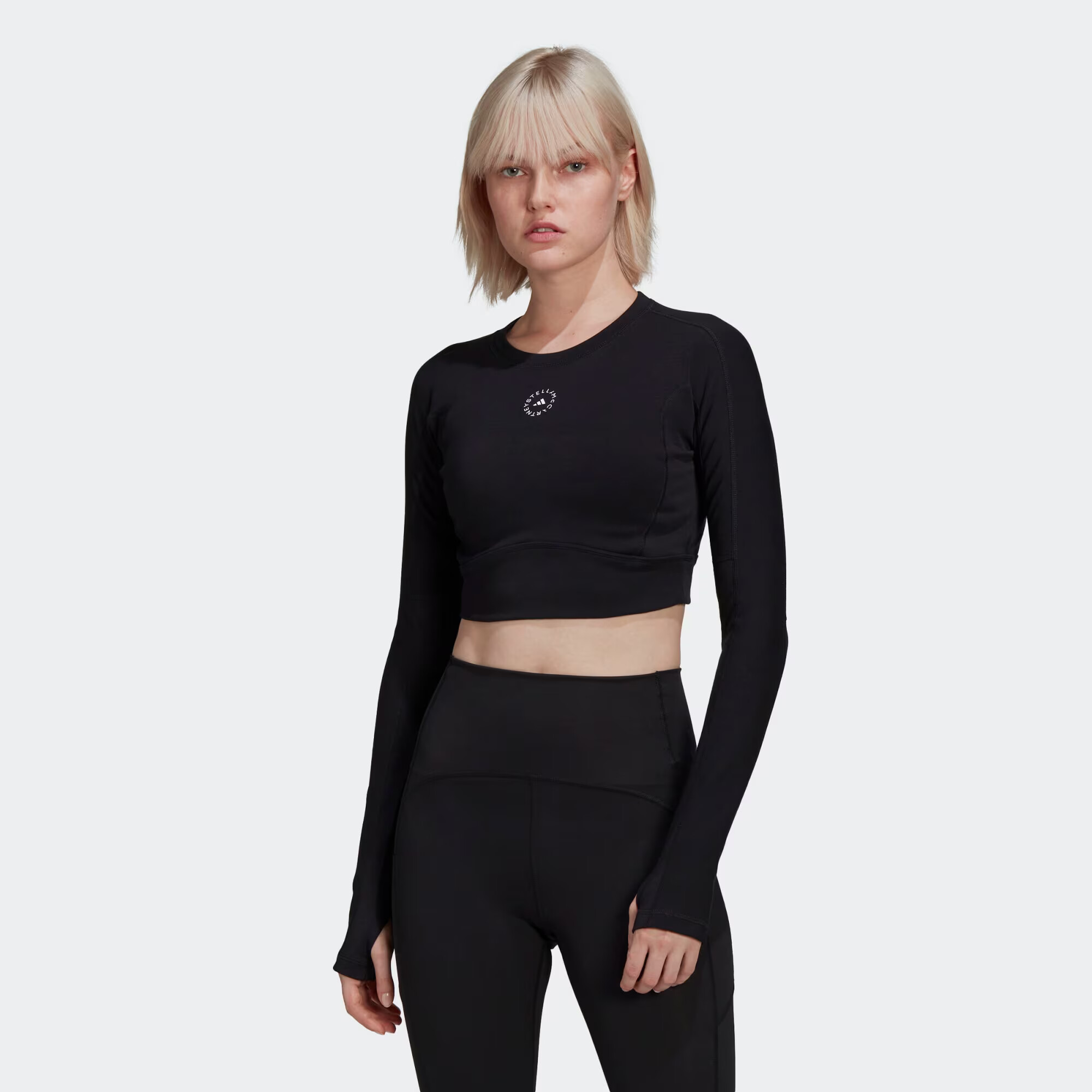 ADIDAS BY STELLA MCCARTNEY Tricou funcțional 'Truestrength' negru / alb - Pled.ro