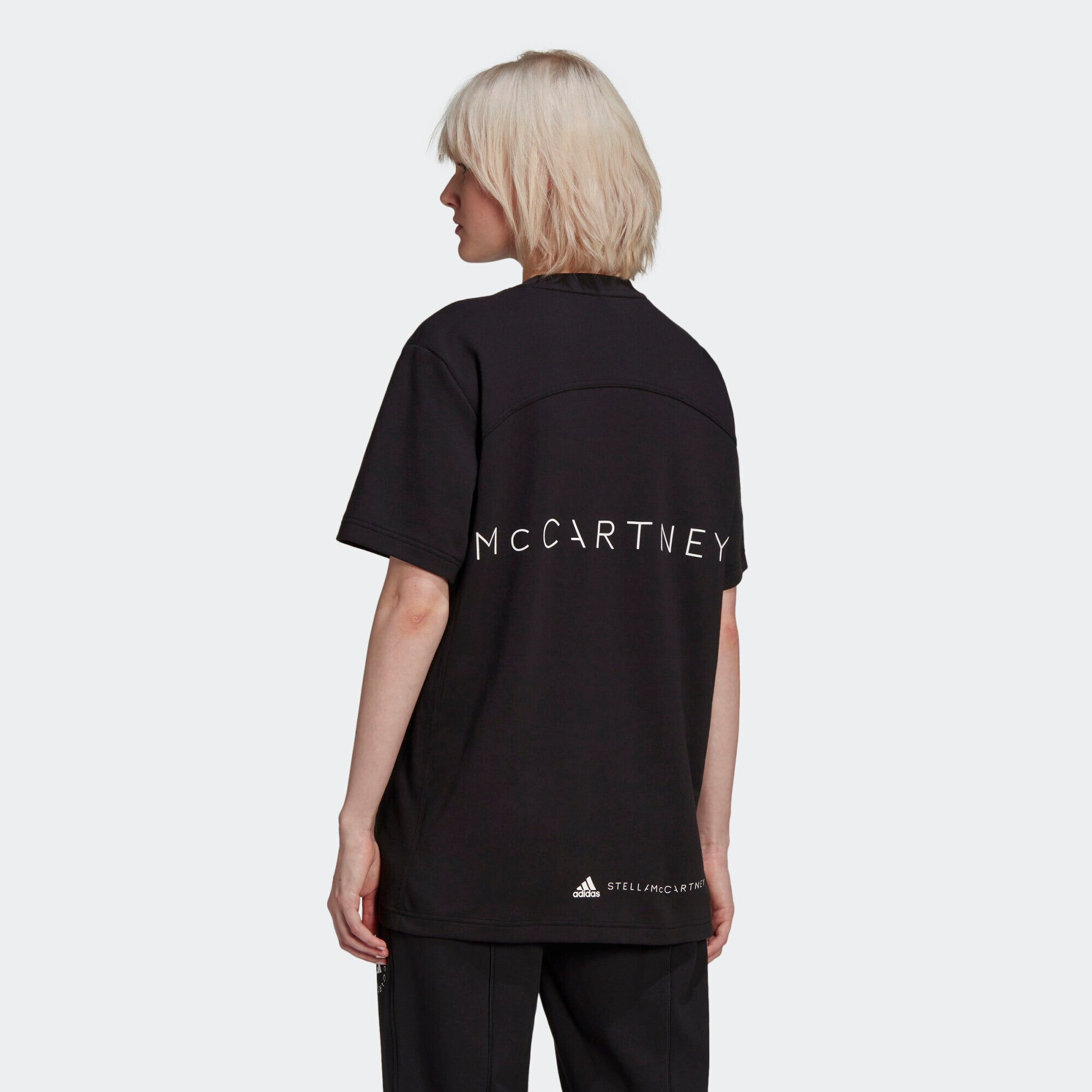 ADIDAS BY STELLA MCCARTNEY Tricou funcțional 'Logo' negru / alb - Pled.ro