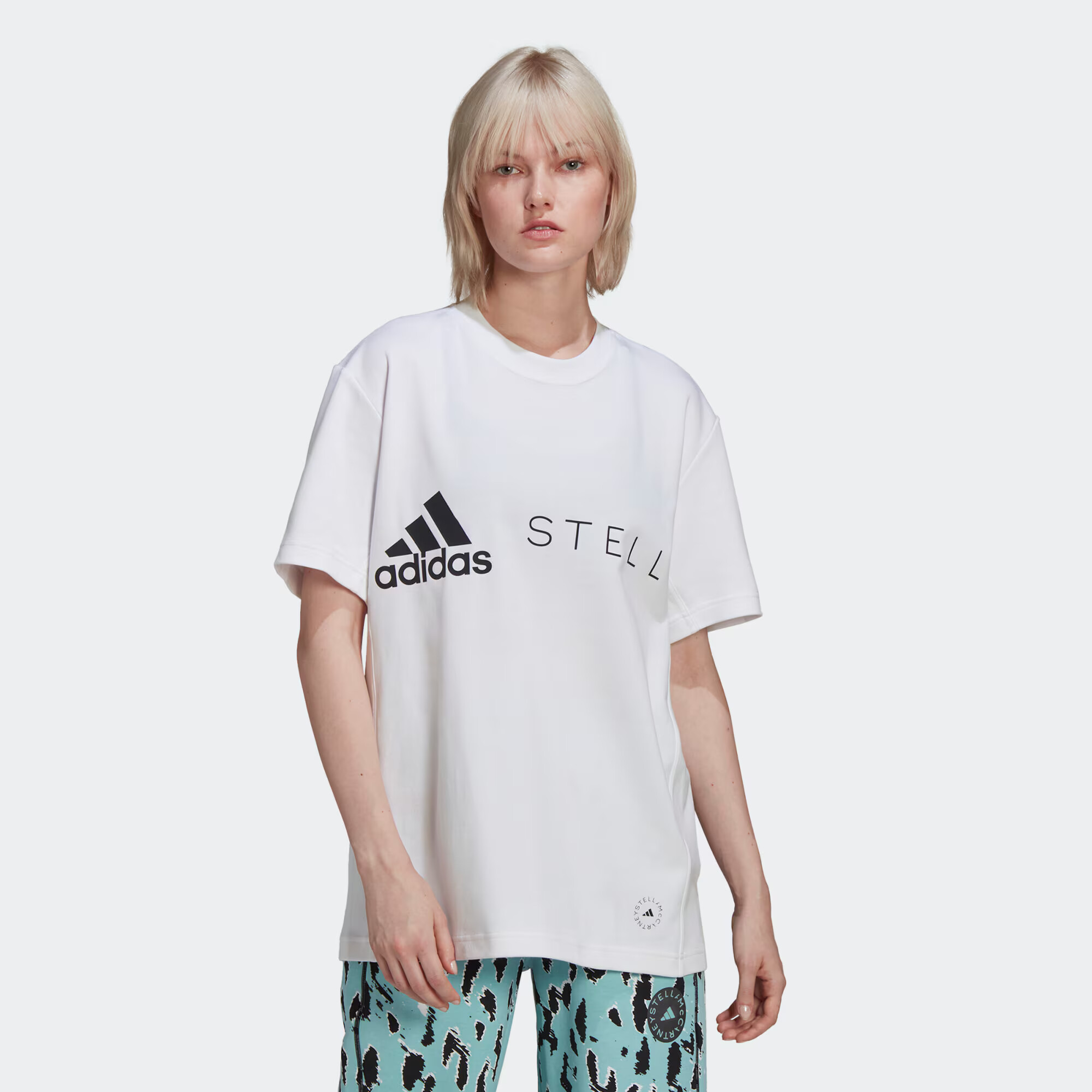 ADIDAS BY STELLA MCCARTNEY Tricou funcțional 'Logo' negru / alb - Pled.ro