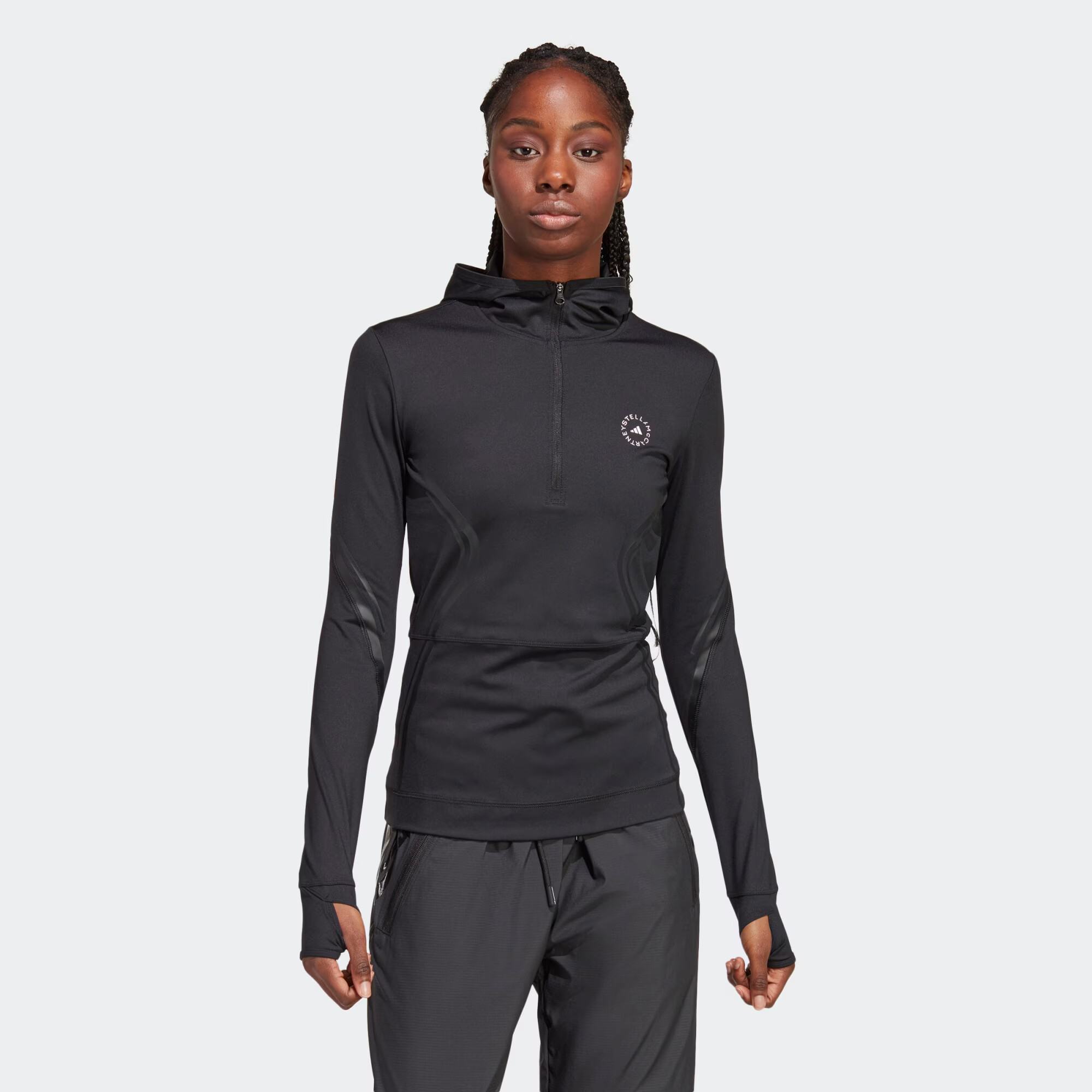 ADIDAS BY STELLA MCCARTNEY Tricou funcțional 'Truepace Long' negru / alb - Pled.ro