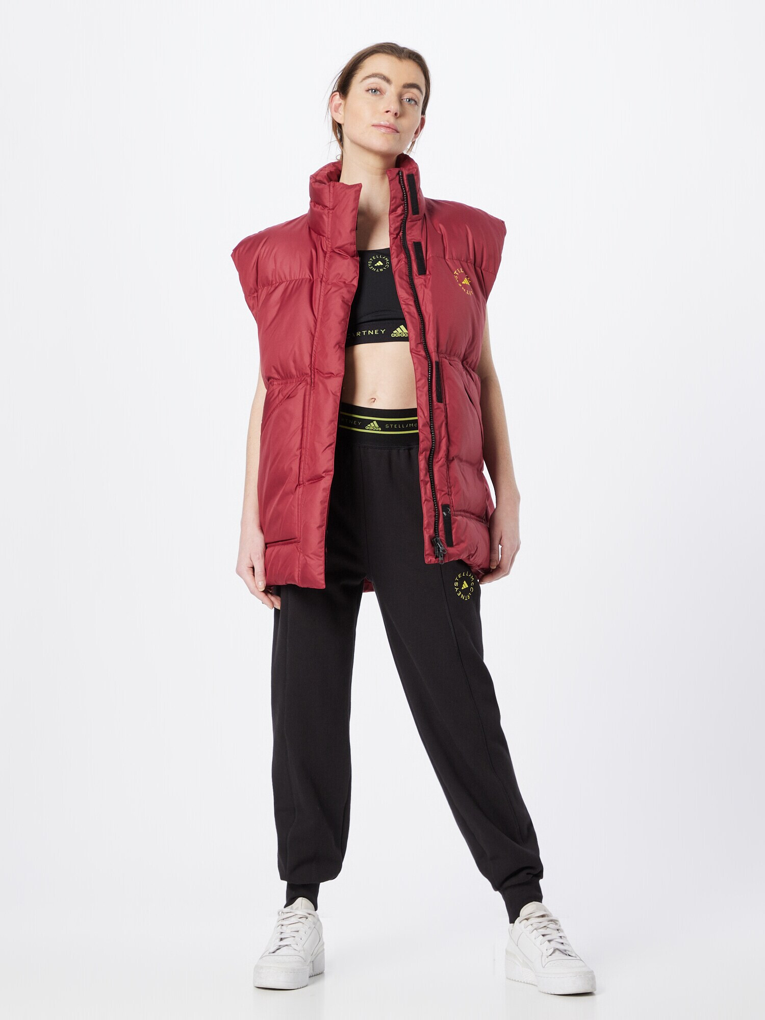 ADIDAS BY STELLA MCCARTNEY Vestă sport 'Padded Winter Gilet' galben curry / roșu burgundy - Pled.ro