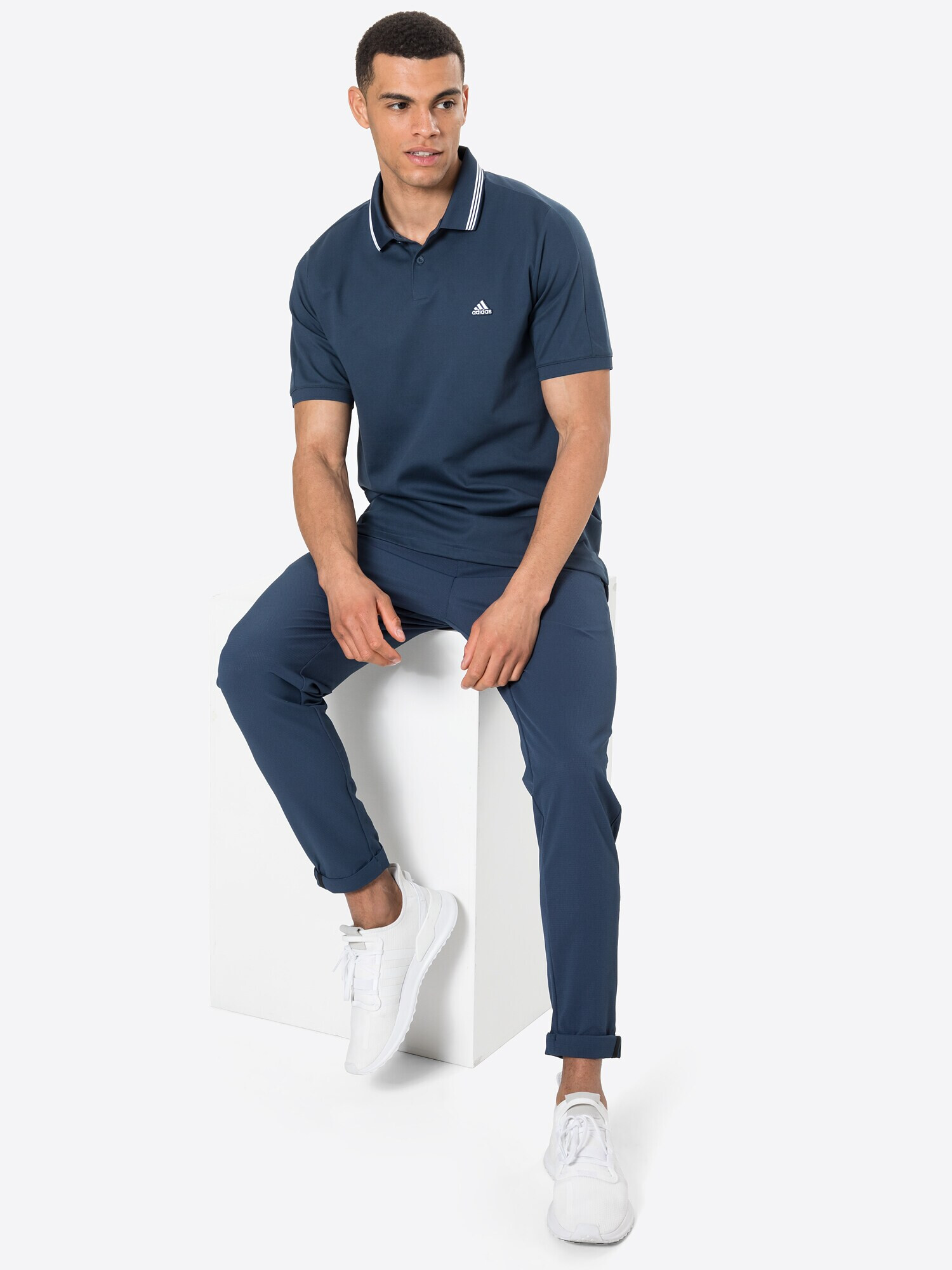 ADIDAS GOLF Tricou funcțional 'GO-TO' albastru / alb - Pled.ro