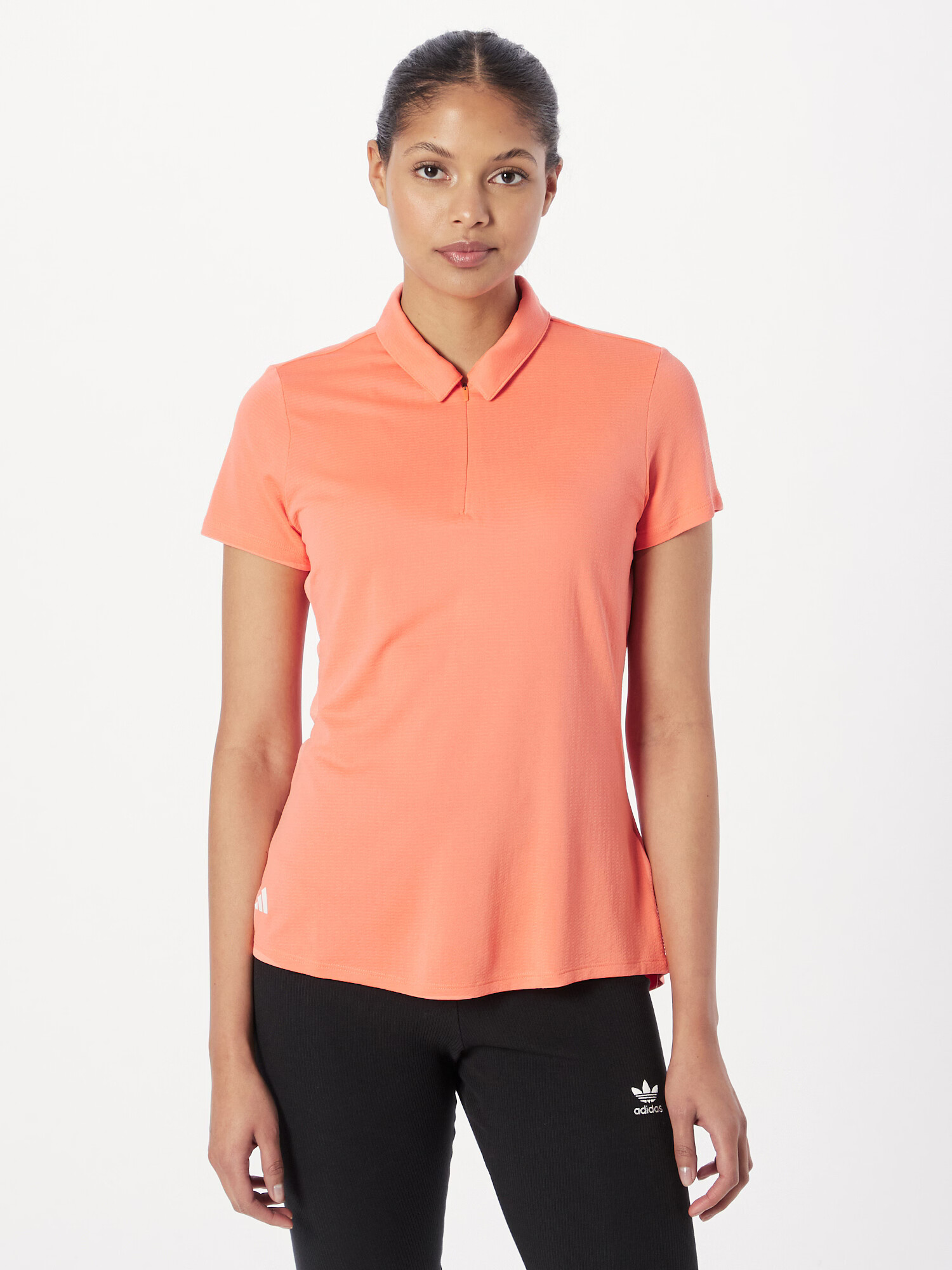 ADIDAS GOLF Tricou funcțional gri / portocaliu deschis / alb - Pled.ro