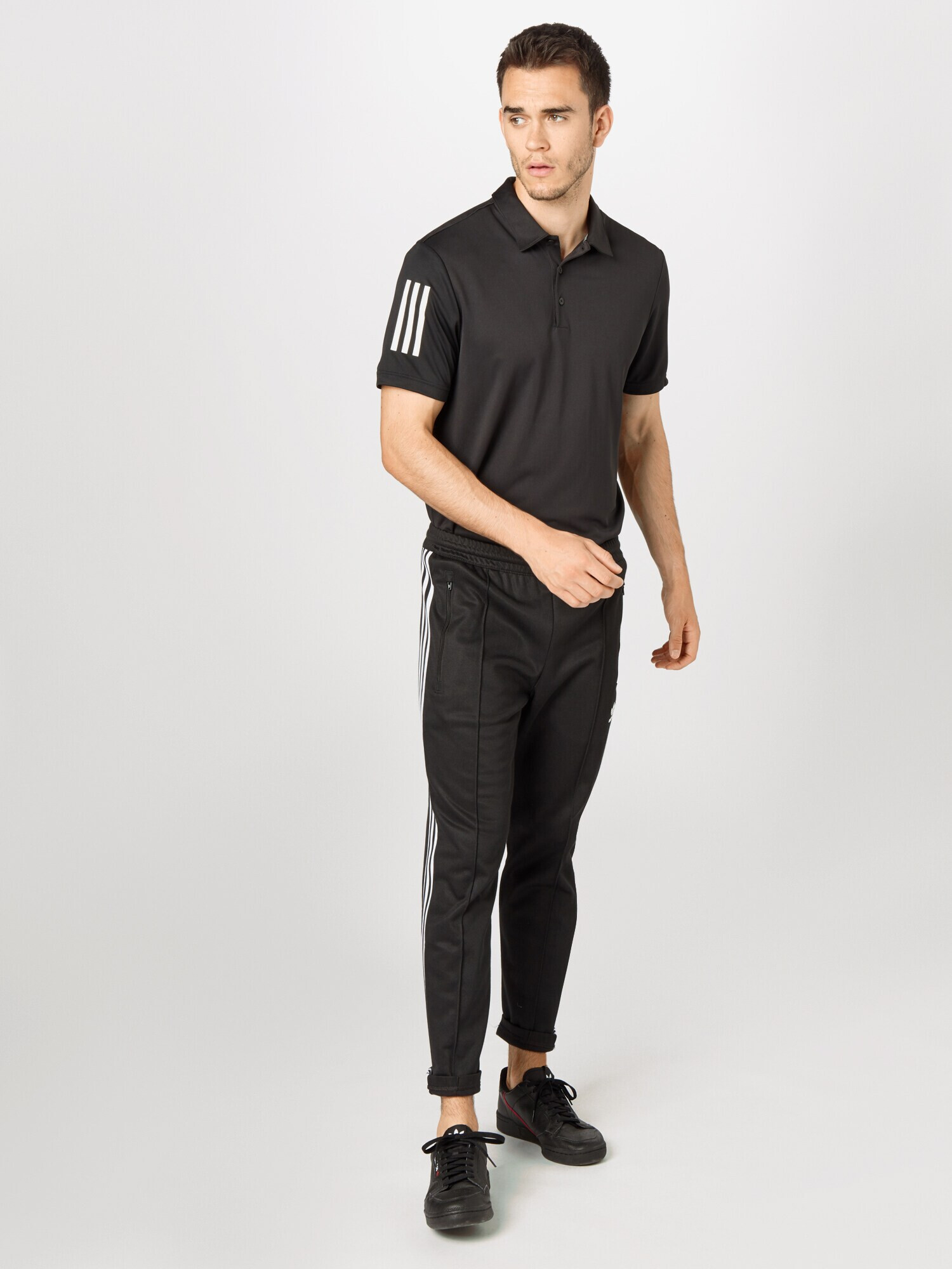 ADIDAS GOLF Tricou funcțional negru / alb - Pled.ro