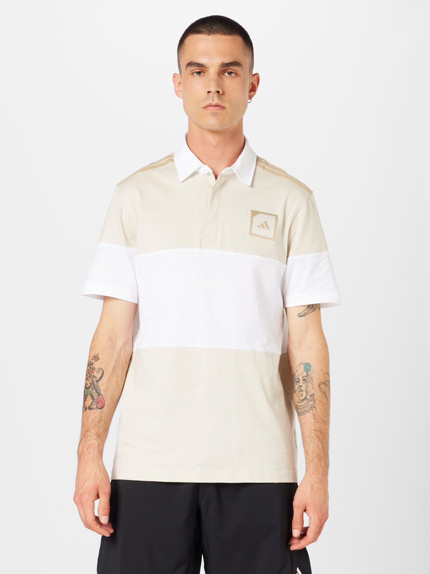 ADIDAS GOLF Tricou funcțional nisipiu / bej deschis / alb - Pled.ro