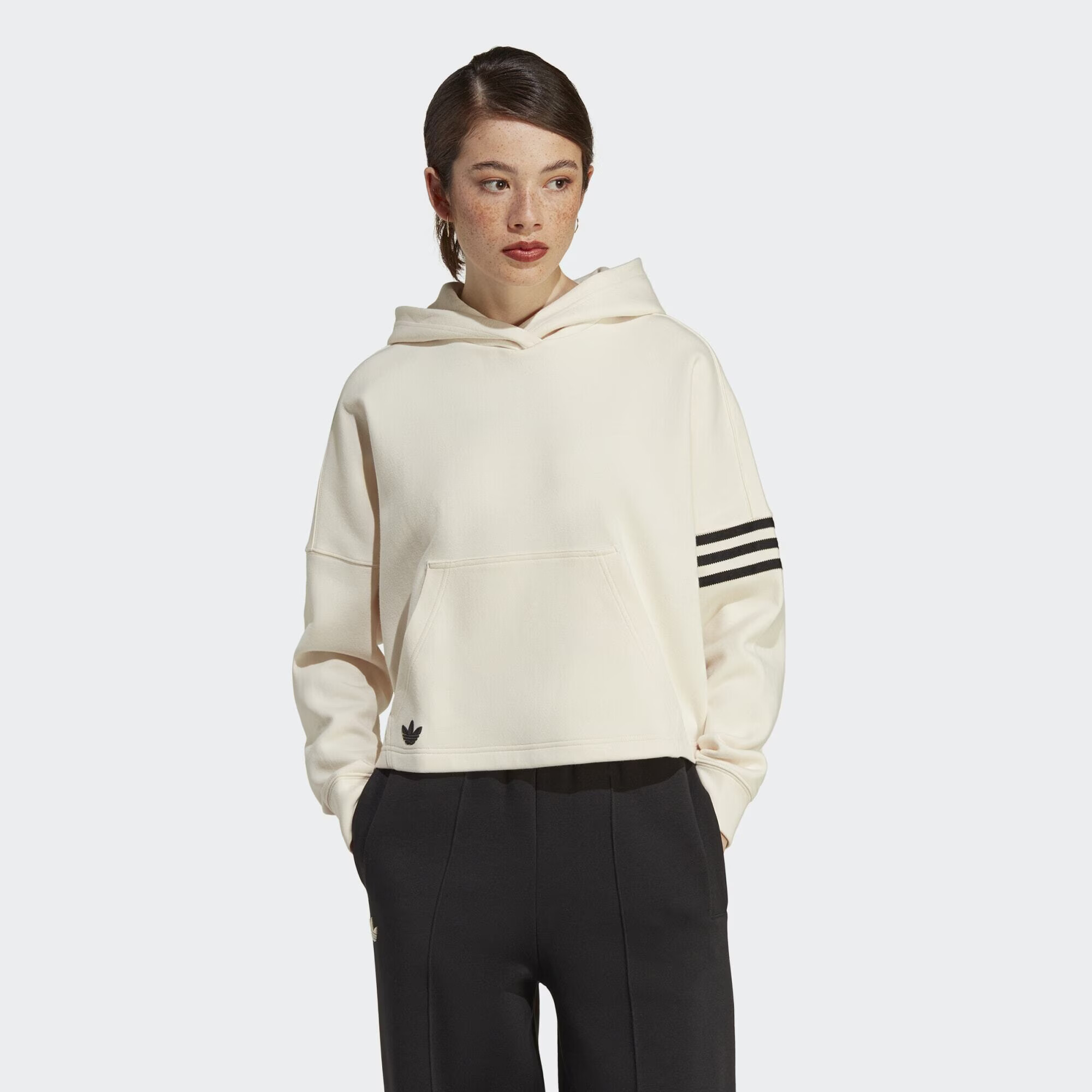 ADIDAS ORIGINALS Bluză de molton ' adicolor Neuclassics Hoodie ' alb - Pled.ro