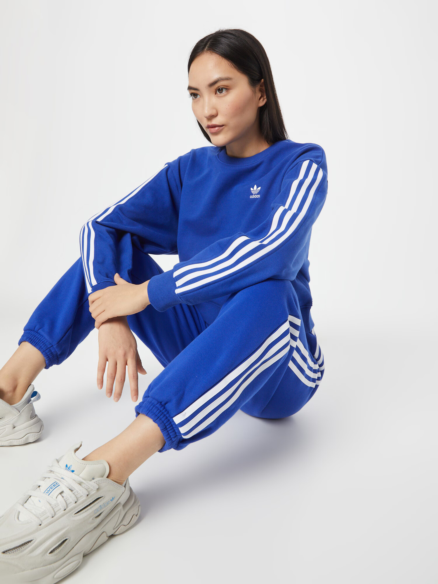 ADIDAS ORIGINALS Bluză de molton albastru / alb - Pled.ro