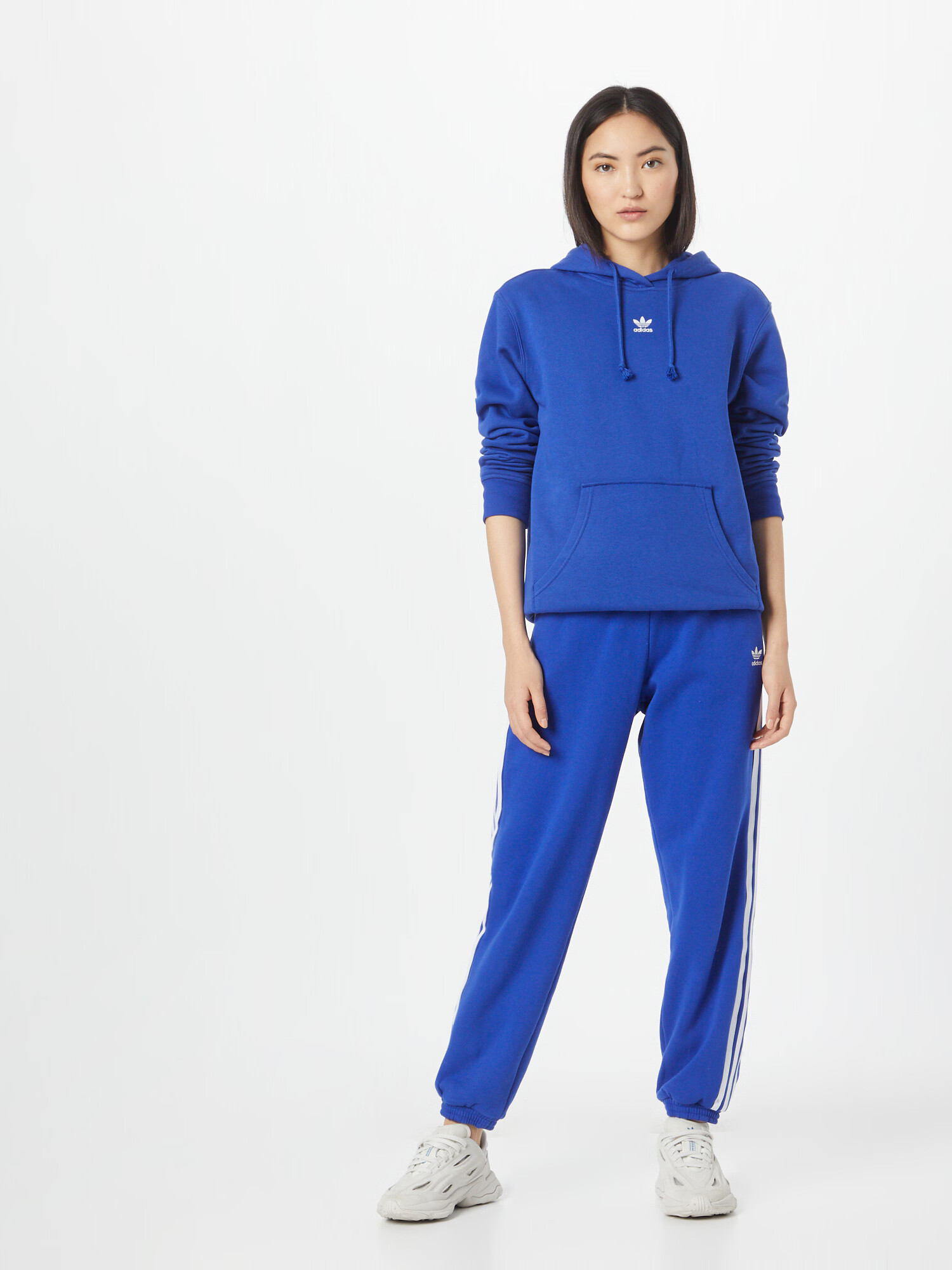 ADIDAS ORIGINALS Bluză de molton 'Adicolor Essentials Fleece' albastru / alb - Pled.ro