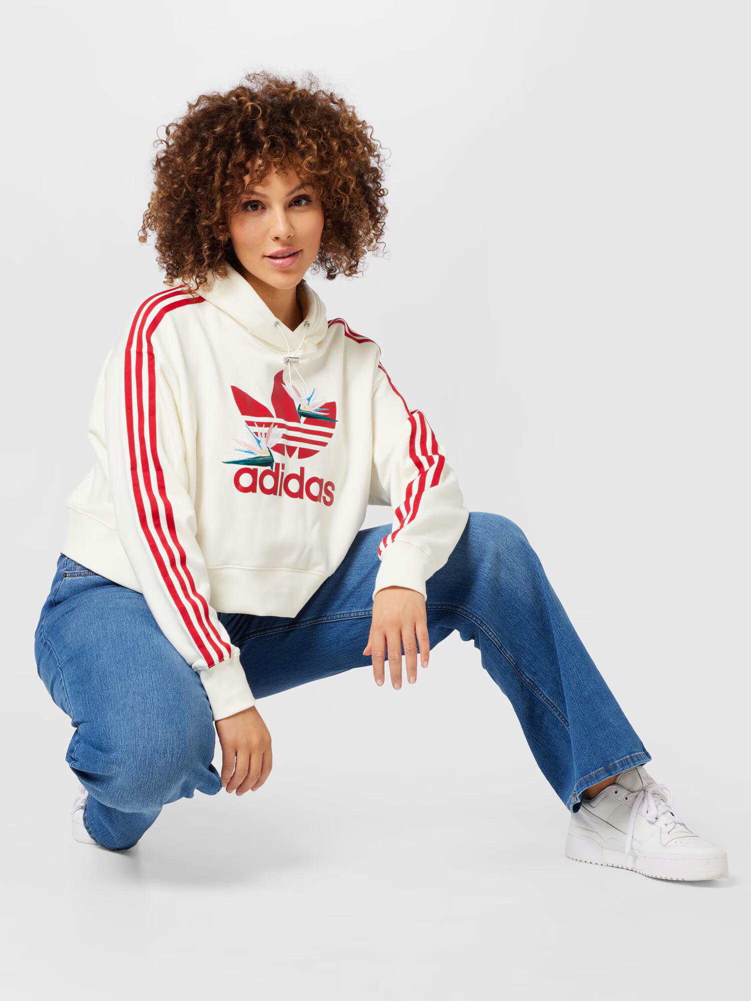 ADIDAS ORIGINALS Bluză de molton 'Thebe Magugu ' albastru deschis / verde smarald / roșu / alb murdar - Pled.ro