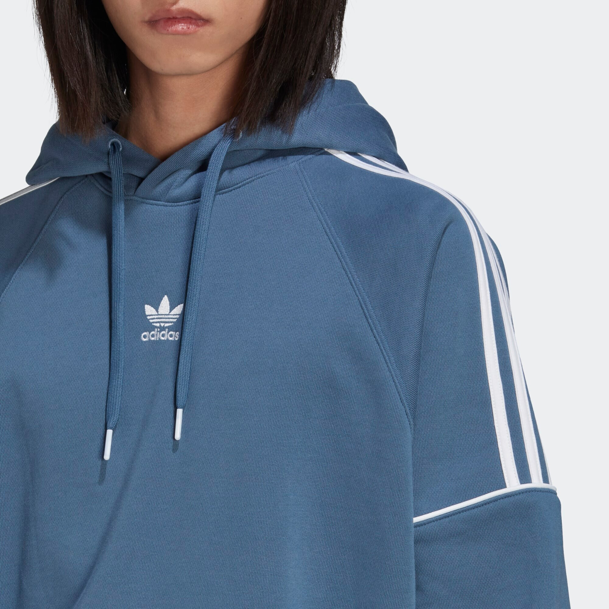 ADIDAS ORIGINALS Bluză de molton albastru fumuriu / alb - Pled.ro