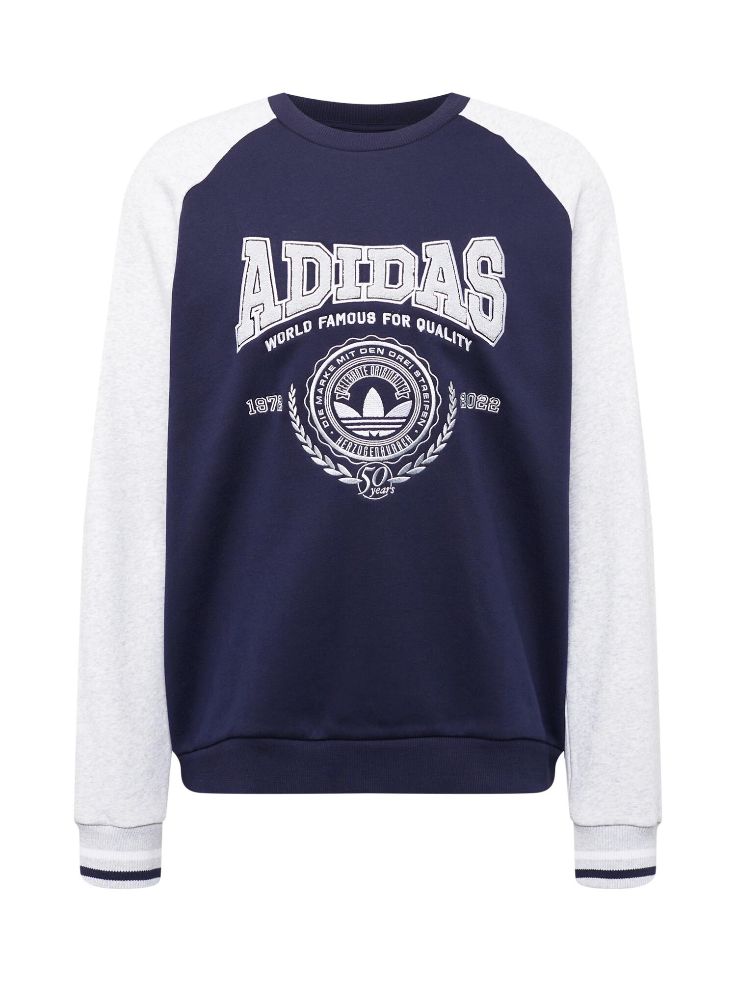 ADIDAS ORIGINALS Bluză de molton albastru închis / gri deschis - Pled.ro