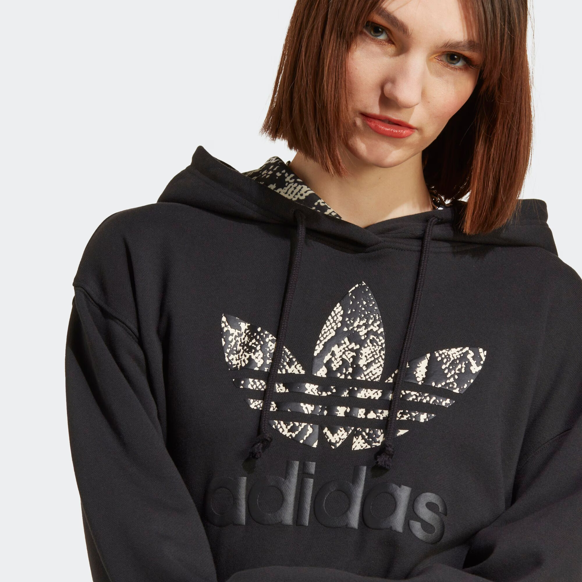 ADIDAS ORIGINALS Bluză de molton 'Logo' bej / negru - Pled.ro