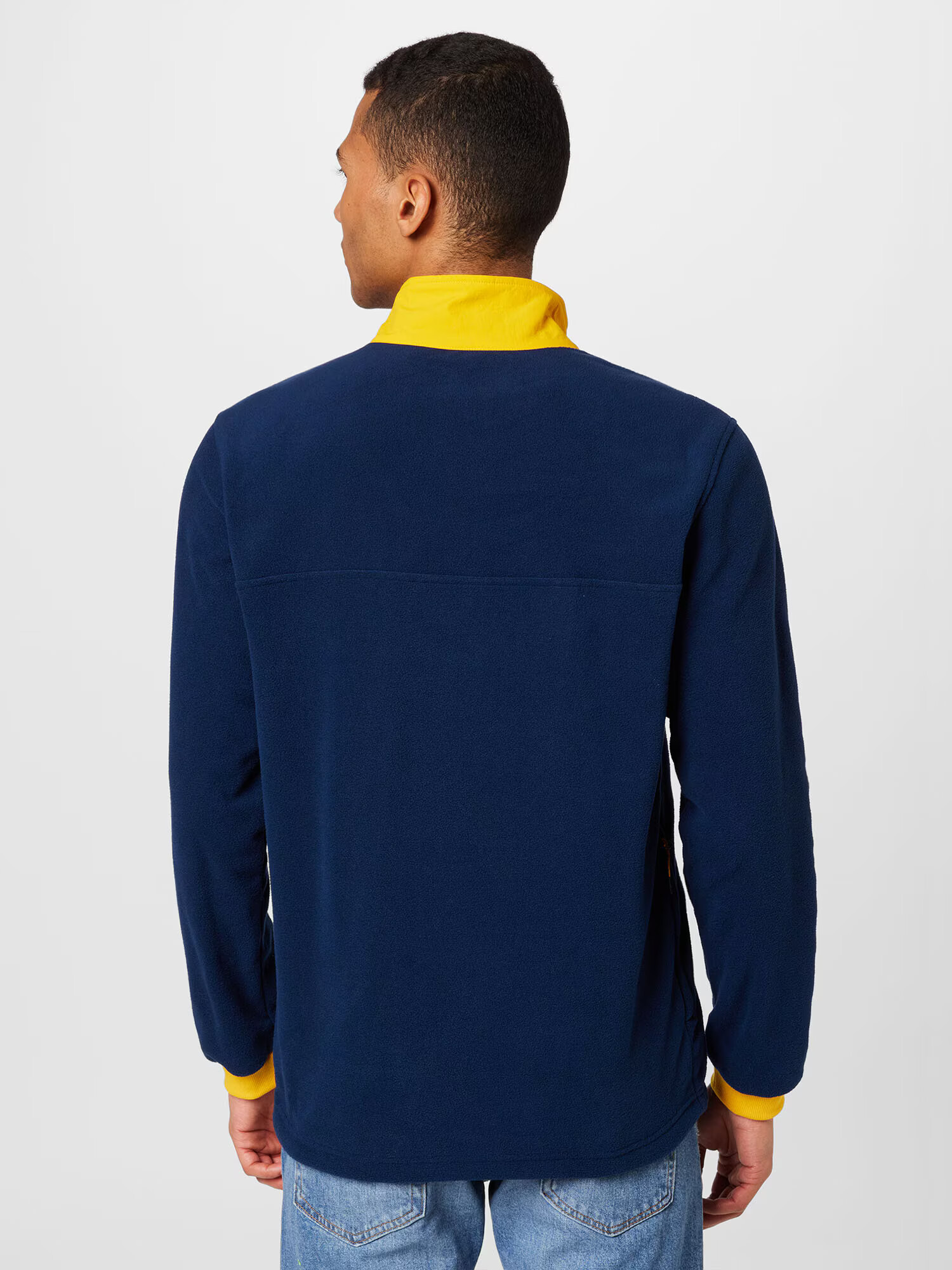 ADIDAS ORIGINALS Bluză de molton 'Wander Hour Quarter-Snap Polar Fleece' bleumarin / galben - Pled.ro