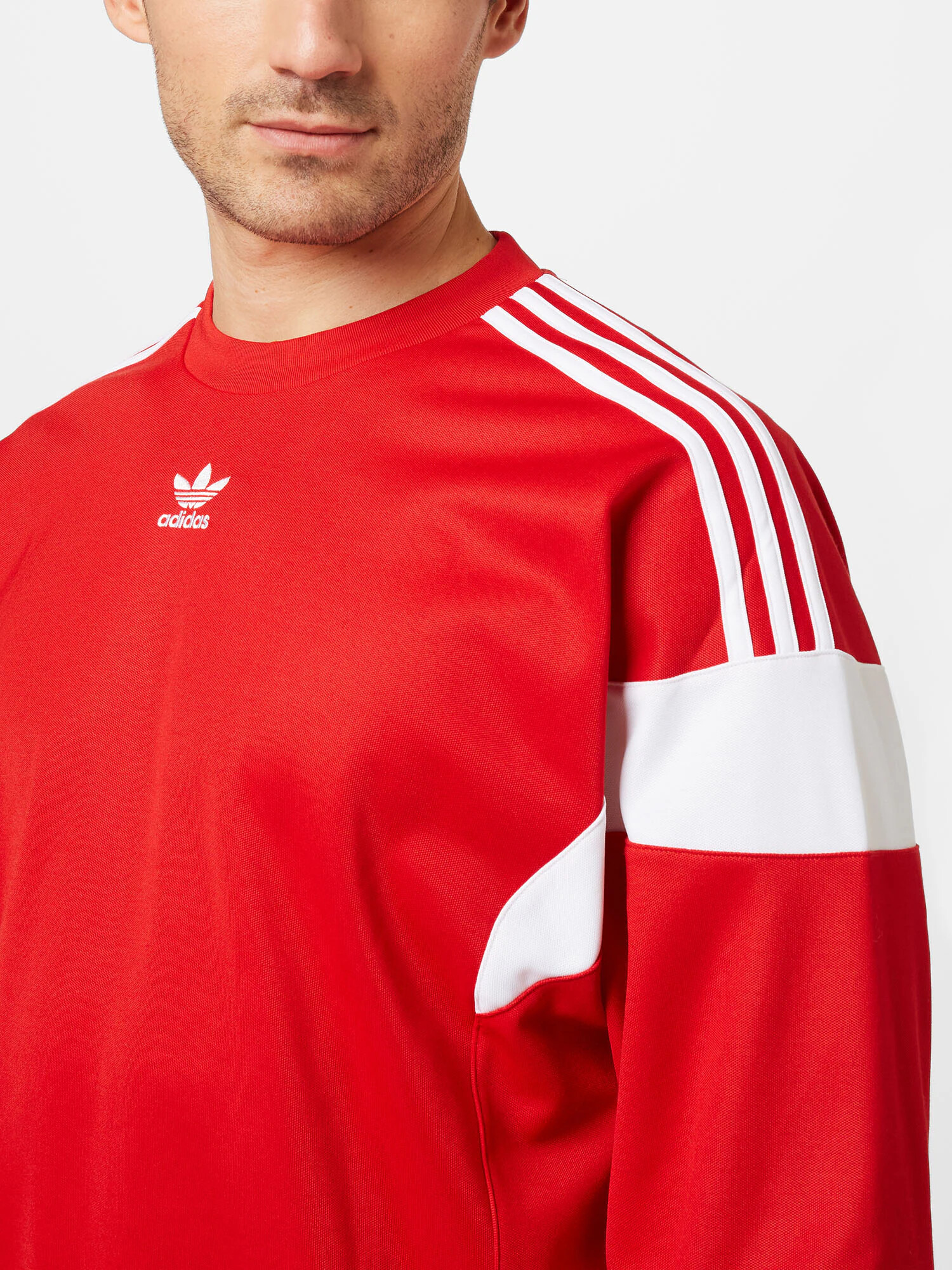 ADIDAS ORIGINALS Bluză de molton sângeriu / alb - Pled.ro