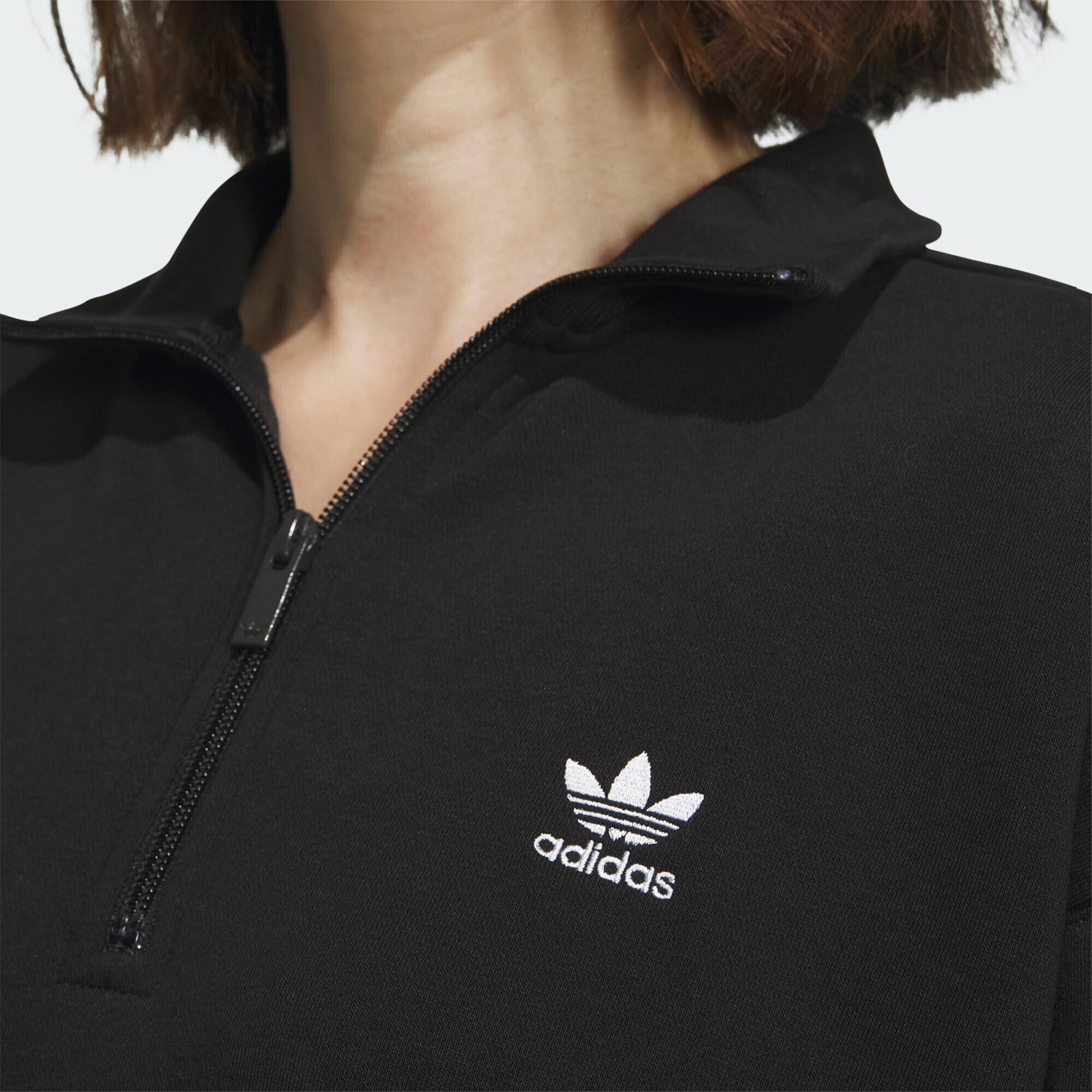 ADIDAS ORIGINALS Bluză de molton 'Essentials' negru / alb - Pled.ro