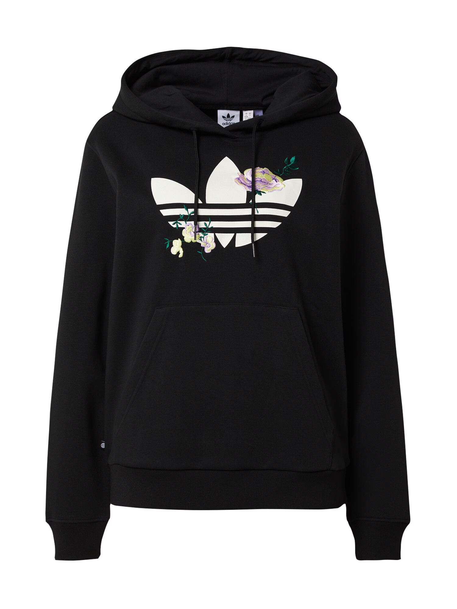 ADIDAS ORIGINALS Bluză de molton 'Flower Embroidery' verde / mov liliachiu / negru / alb - Pled.ro