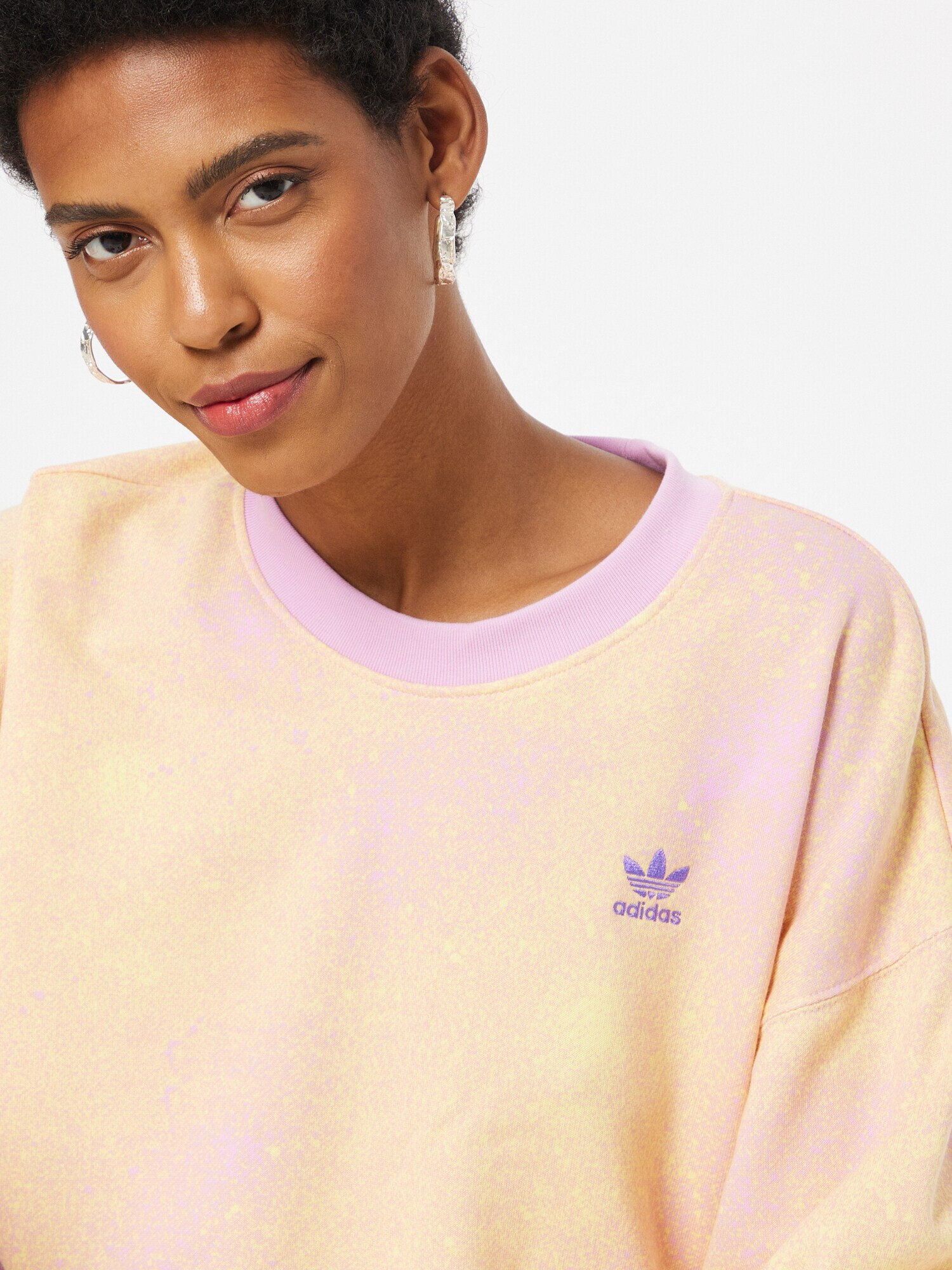 ADIDAS ORIGINALS Bluză de molton 'Allover Print' galben / lila - Pled.ro