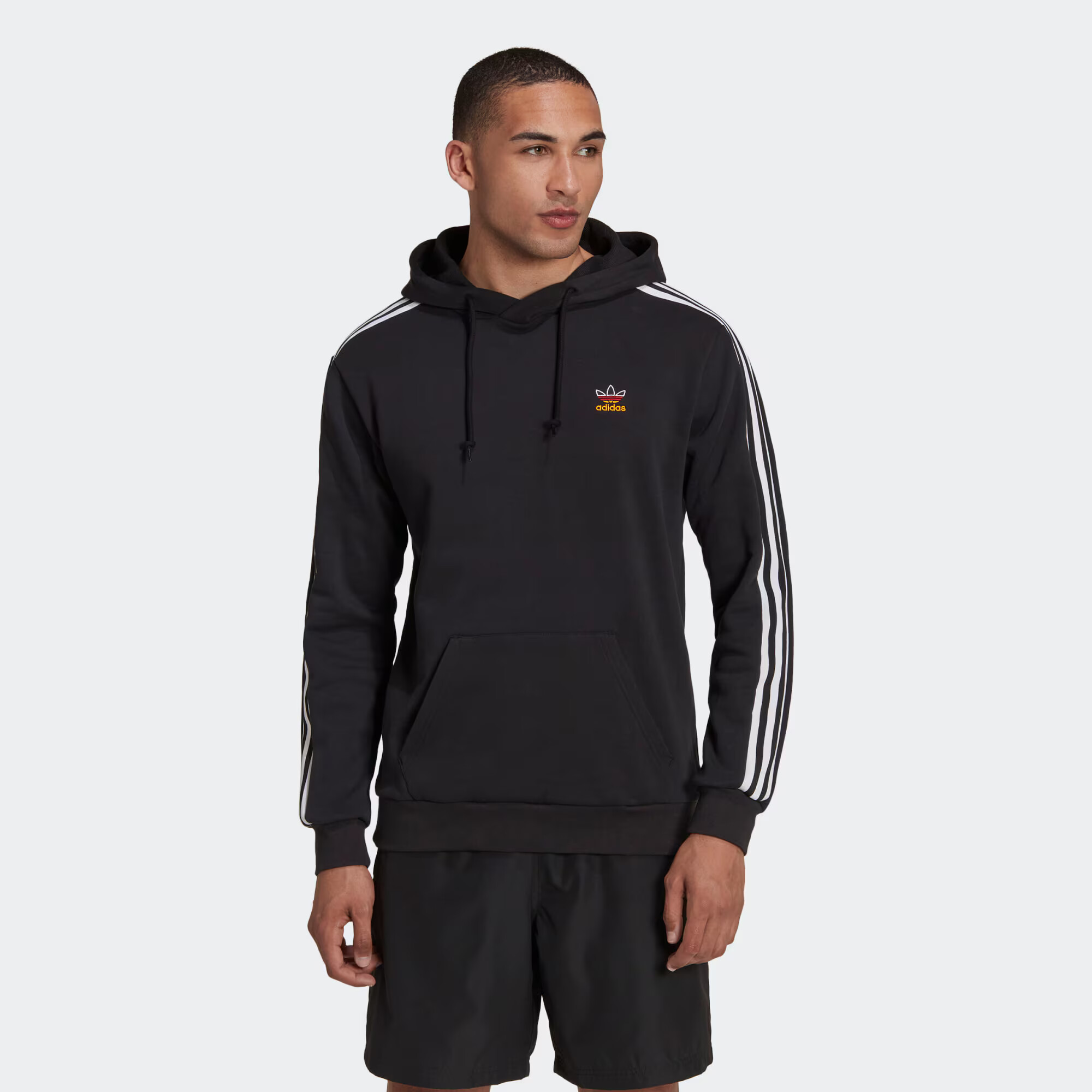 ADIDAS ORIGINALS Bluză de molton '3-Stripes' galben / roșu cireș / negru / alb - Pled.ro