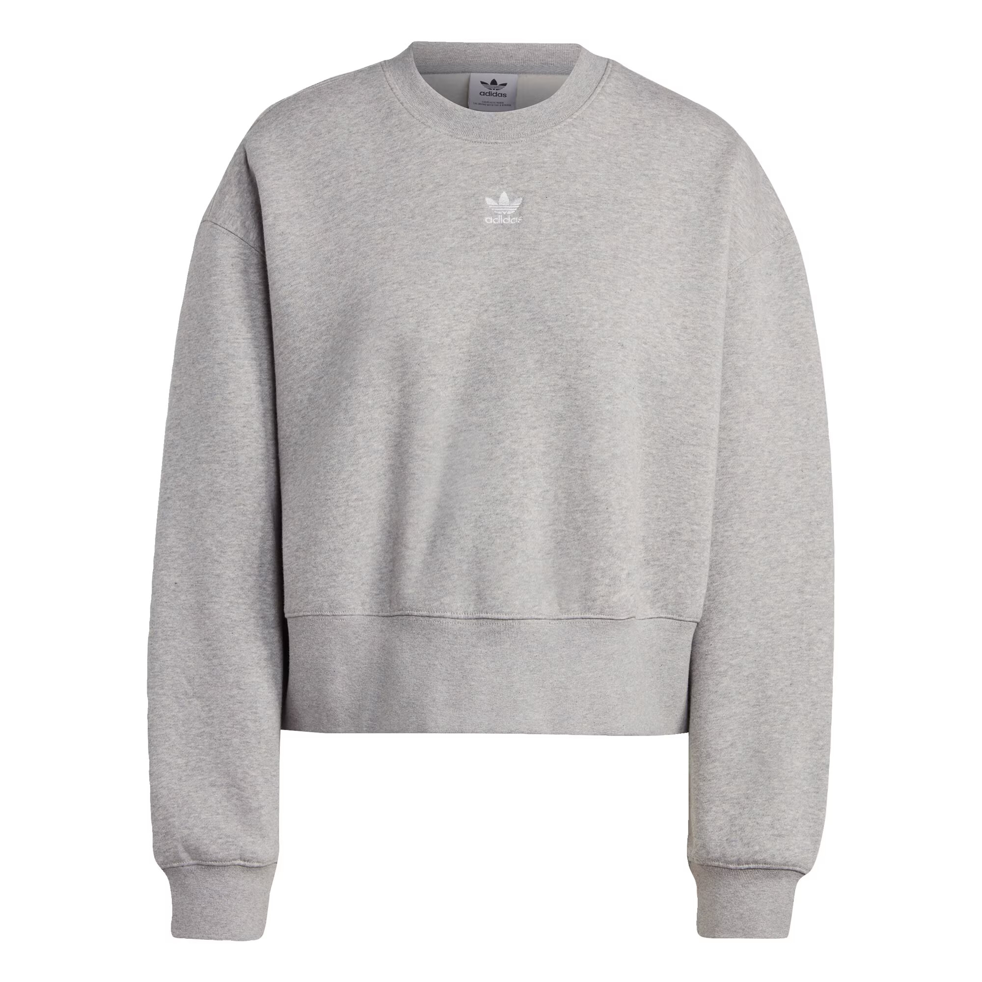 ADIDAS ORIGINALS Bluză de molton 'Adicolor Essentials Crew' gri amestecat / alb - Pled.ro