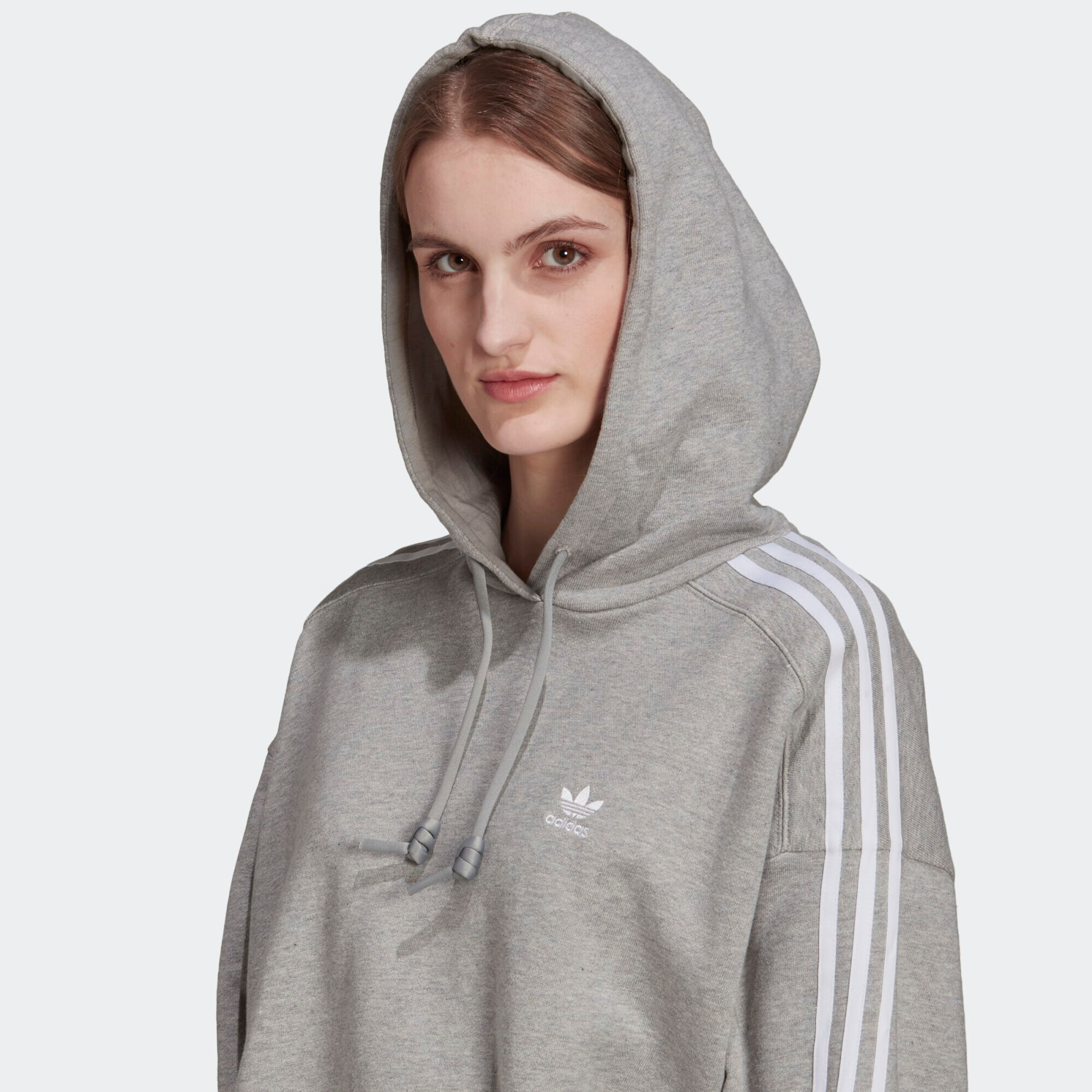 ADIDAS ORIGINALS Bluză de molton gri / alb - Pled.ro