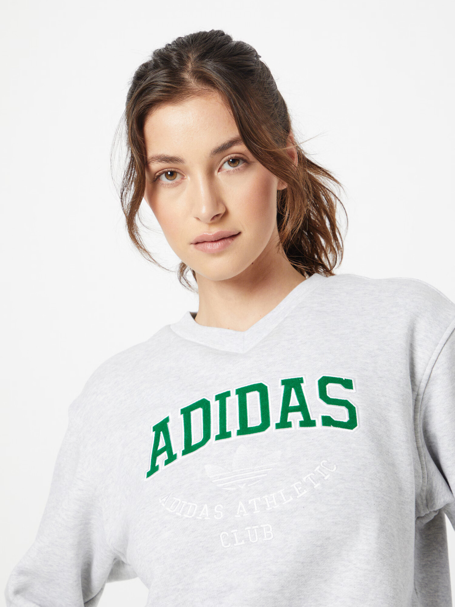 ADIDAS ORIGINALS Bluză de molton gri deschis / verde / alb - Pled.ro