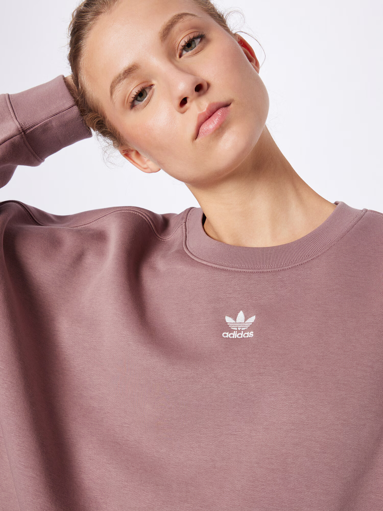 ADIDAS ORIGINALS Bluză de molton 'Adicolor Essentials Fleece' mauve / alb - Pled.ro