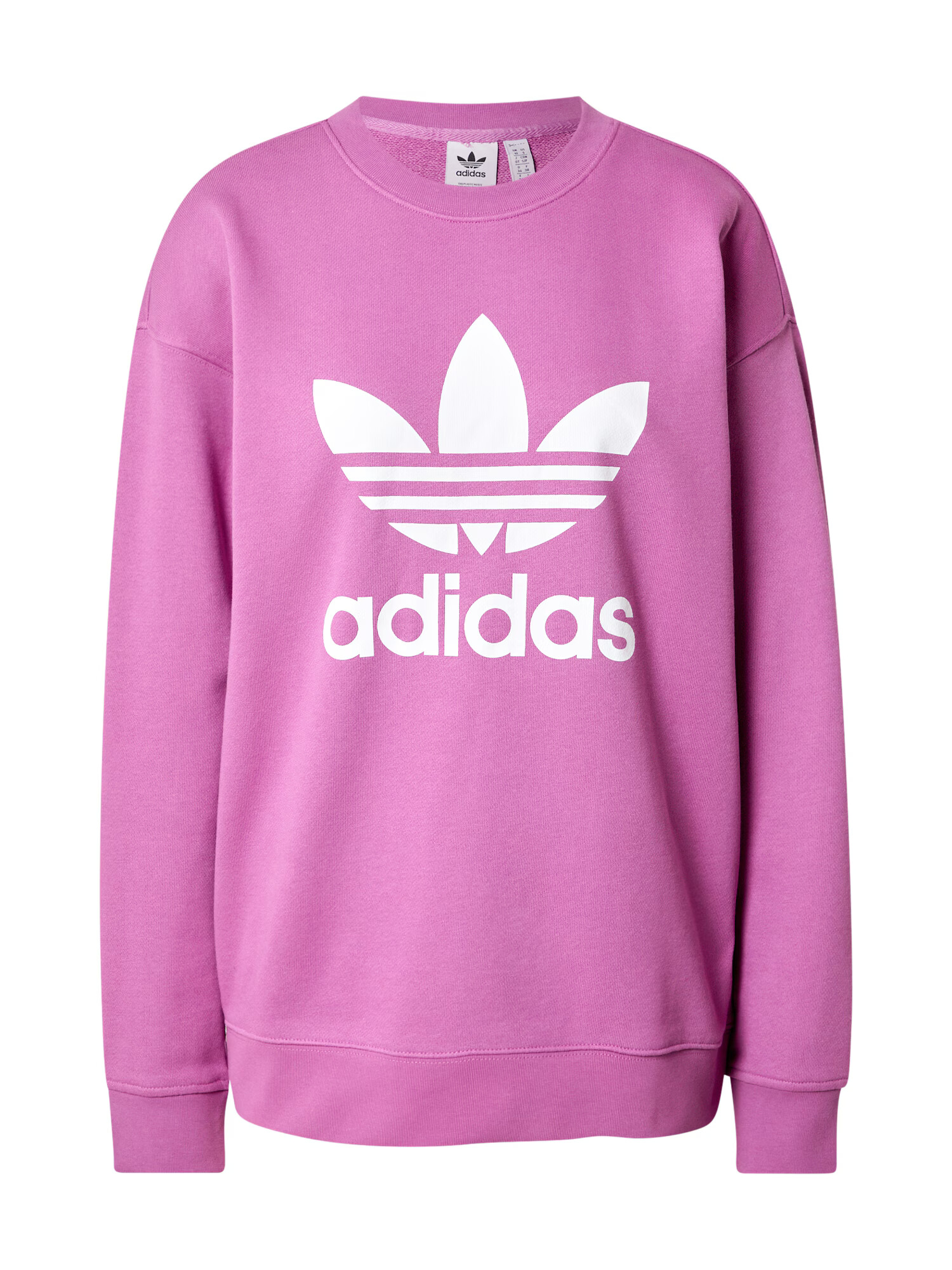 ADIDAS ORIGINALS Bluză de molton 'Trefoil Crew' mov deschis / alb - Pled.ro