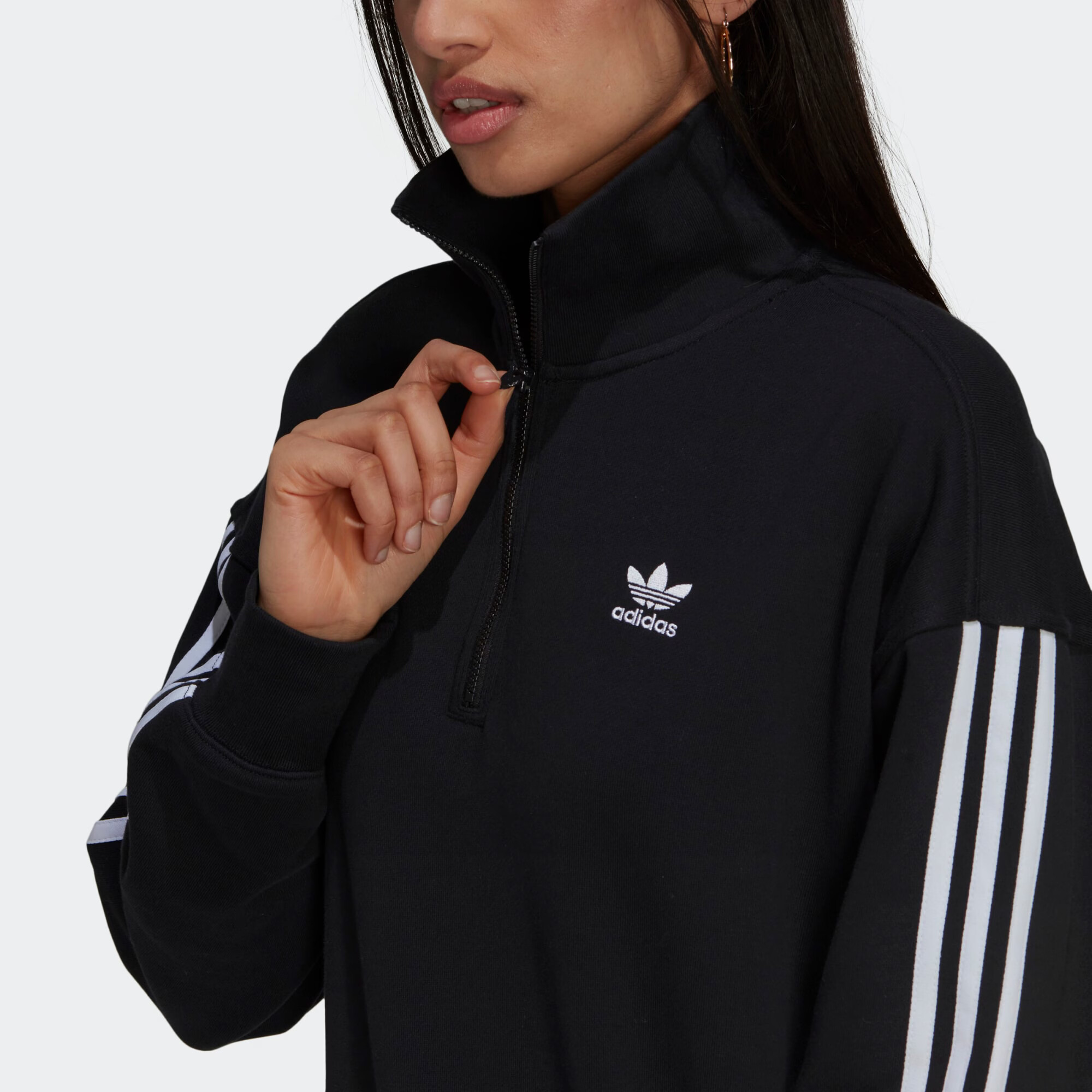 ADIDAS ORIGINALS Bluză de molton negru / alb - Pled.ro