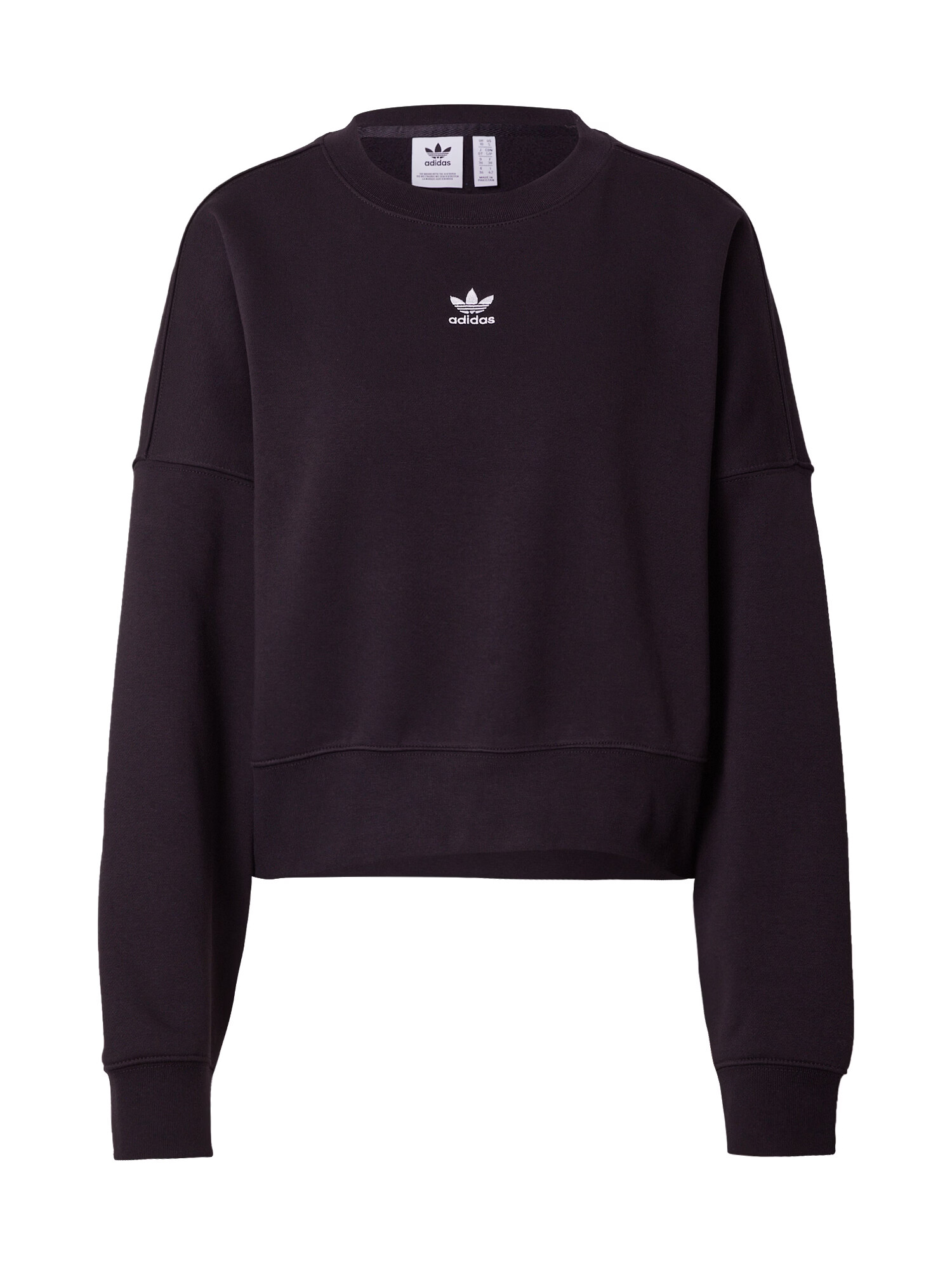 ADIDAS ORIGINALS Bluză de molton 'Adicolor Essentials Fleece' negru / alb - Pled.ro