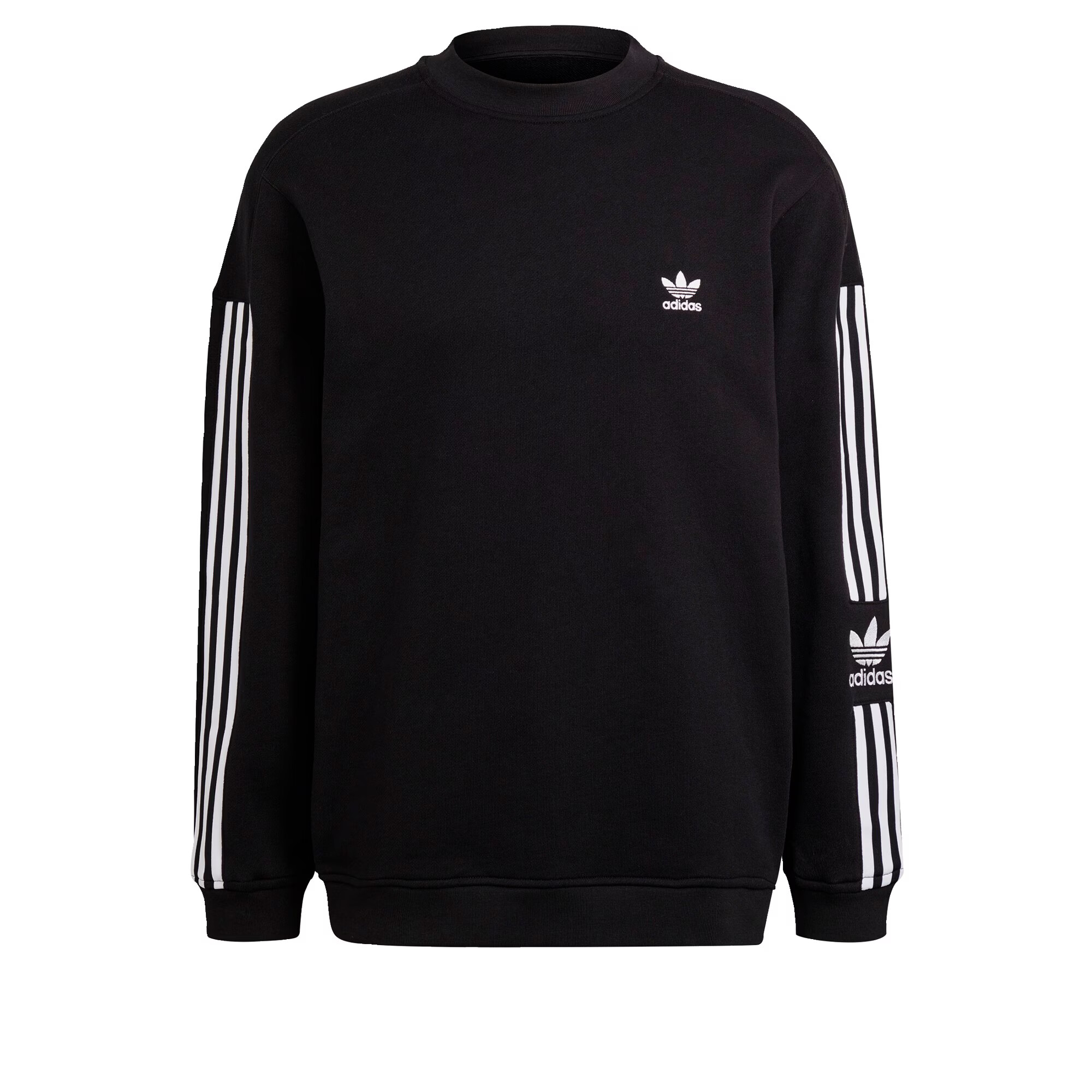 ADIDAS ORIGINALS Bluză de molton 'Adicolor Classics Lock-Up Trefoil' negru / alb - Pled.ro