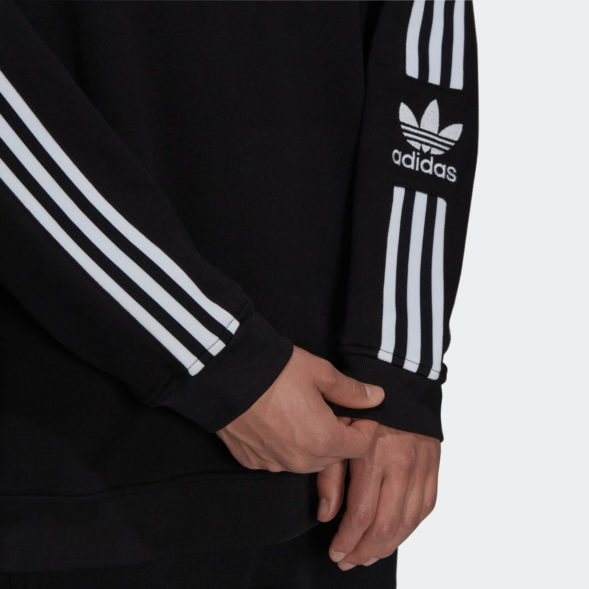 ADIDAS ORIGINALS Bluză de molton negru / alb - Pled.ro