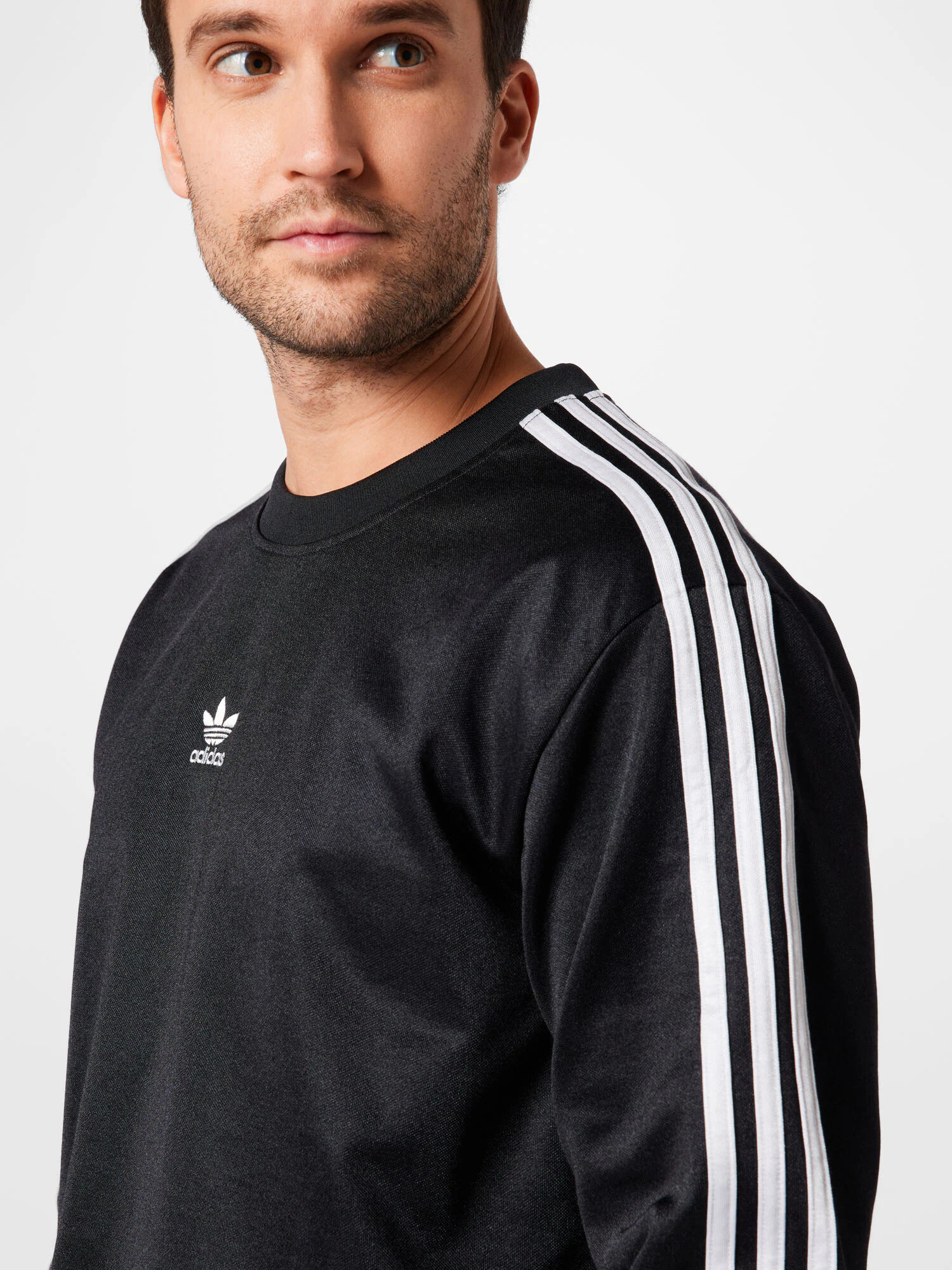 ADIDAS ORIGINALS Bluză de molton negru / alb - Pled.ro