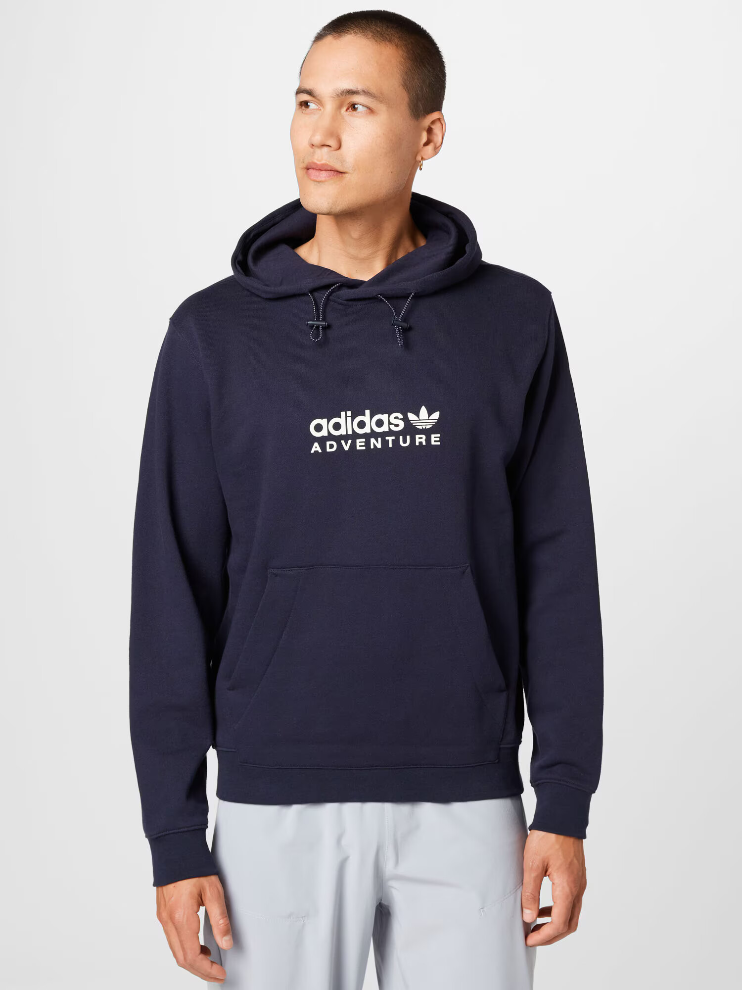 ADIDAS ORIGINALS Bluză de molton 'Adventure' negru / alb - Pled.ro