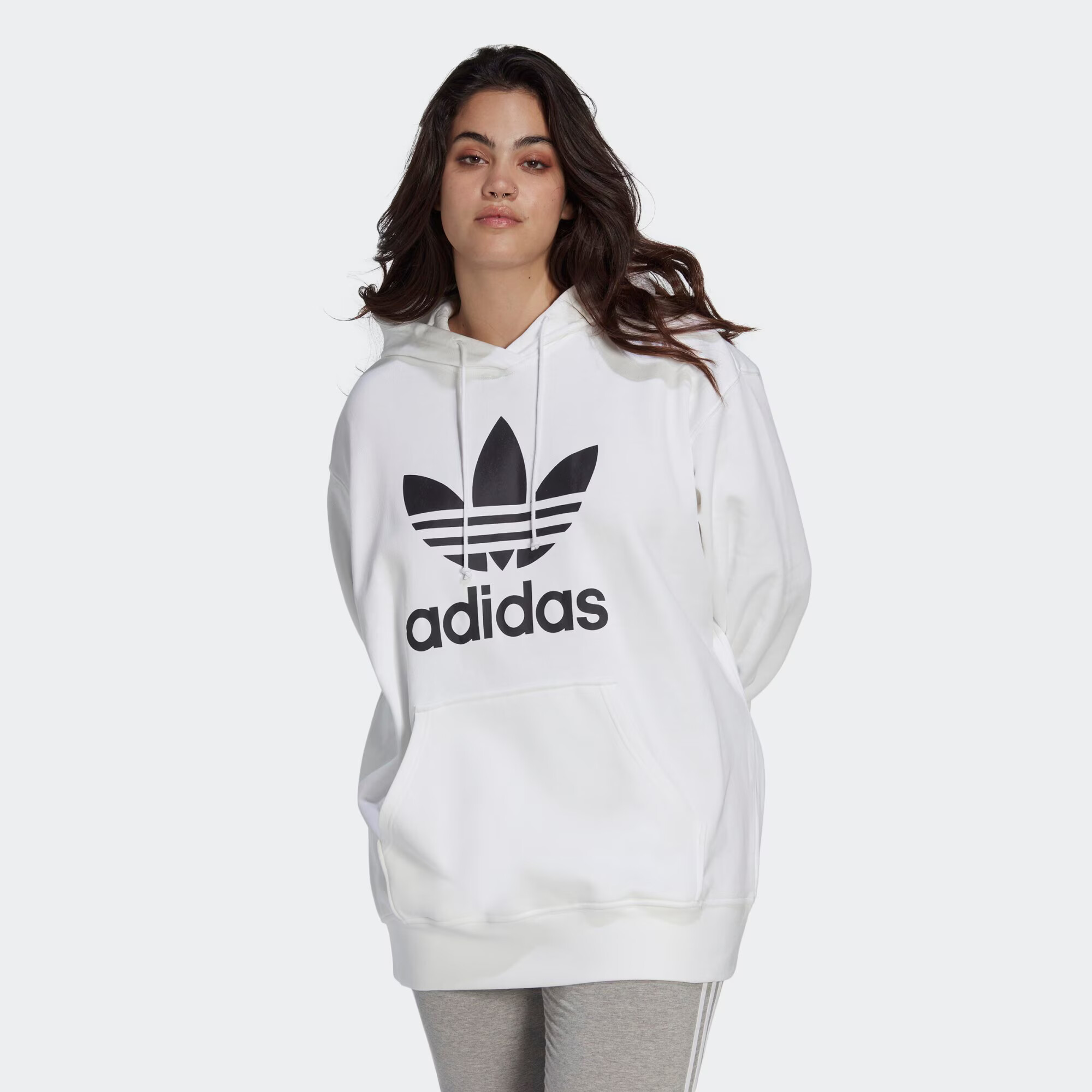 ADIDAS ORIGINALS Bluză de molton negru / alb - Pled.ro