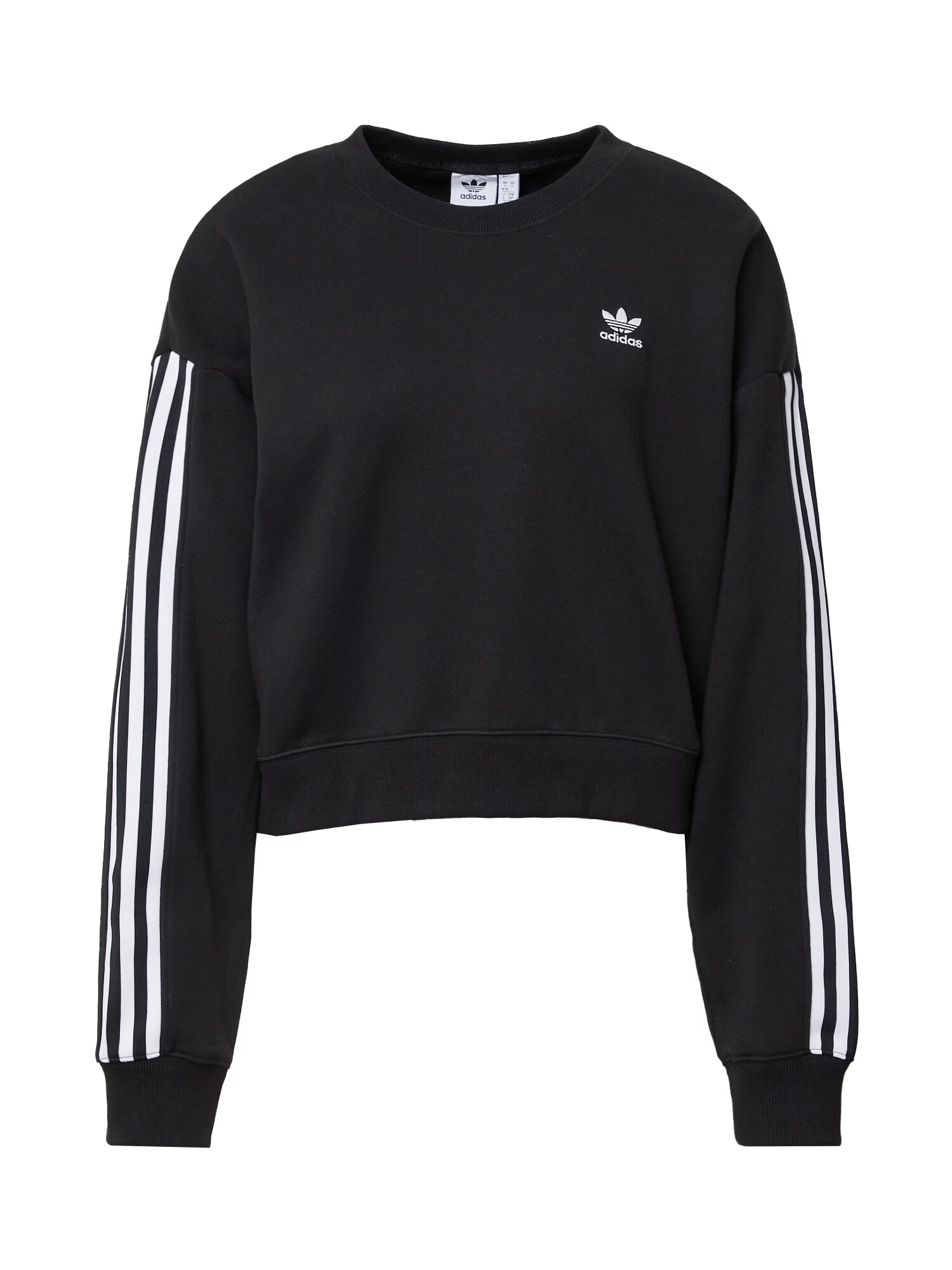 ADIDAS ORIGINALS Bluză de molton 'Adicolor Classics' negru / alb - Pled.ro