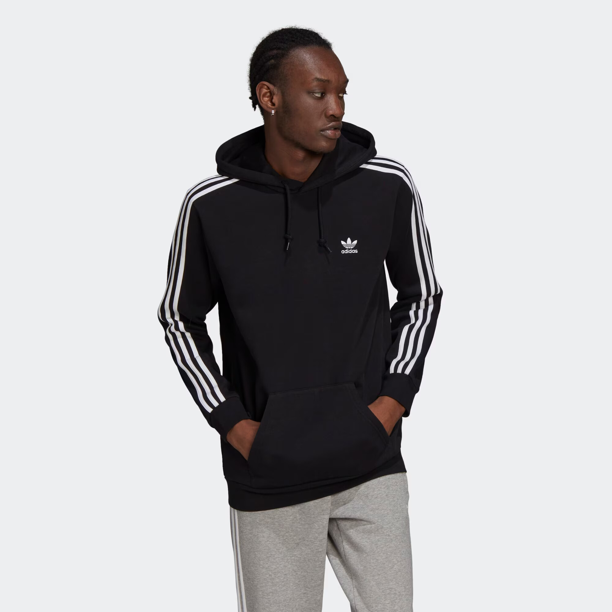 ADIDAS ORIGINALS Bluză de molton negru / alb - Pled.ro