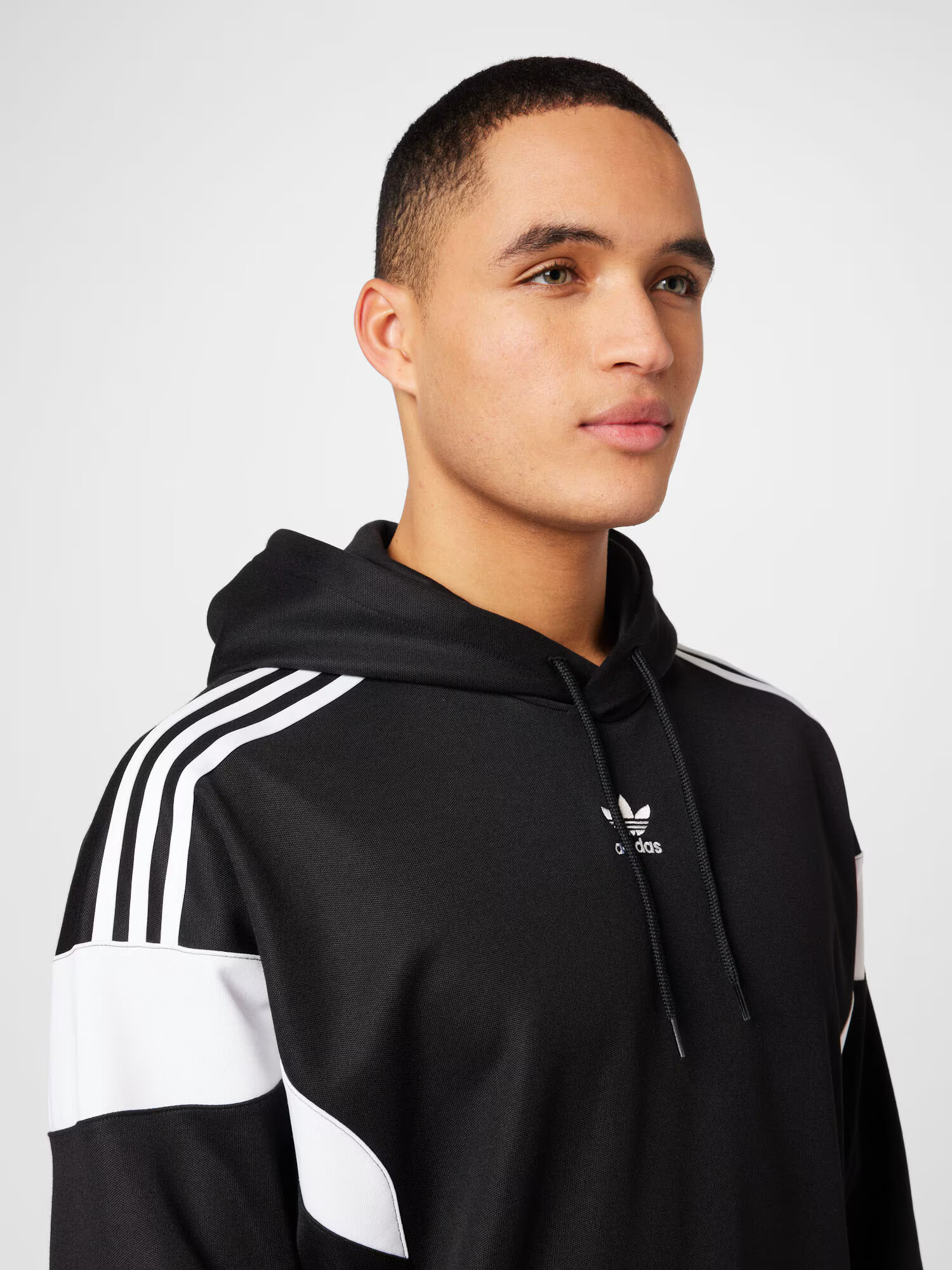 ADIDAS ORIGINALS Bluză de molton negru / alb - Pled.ro