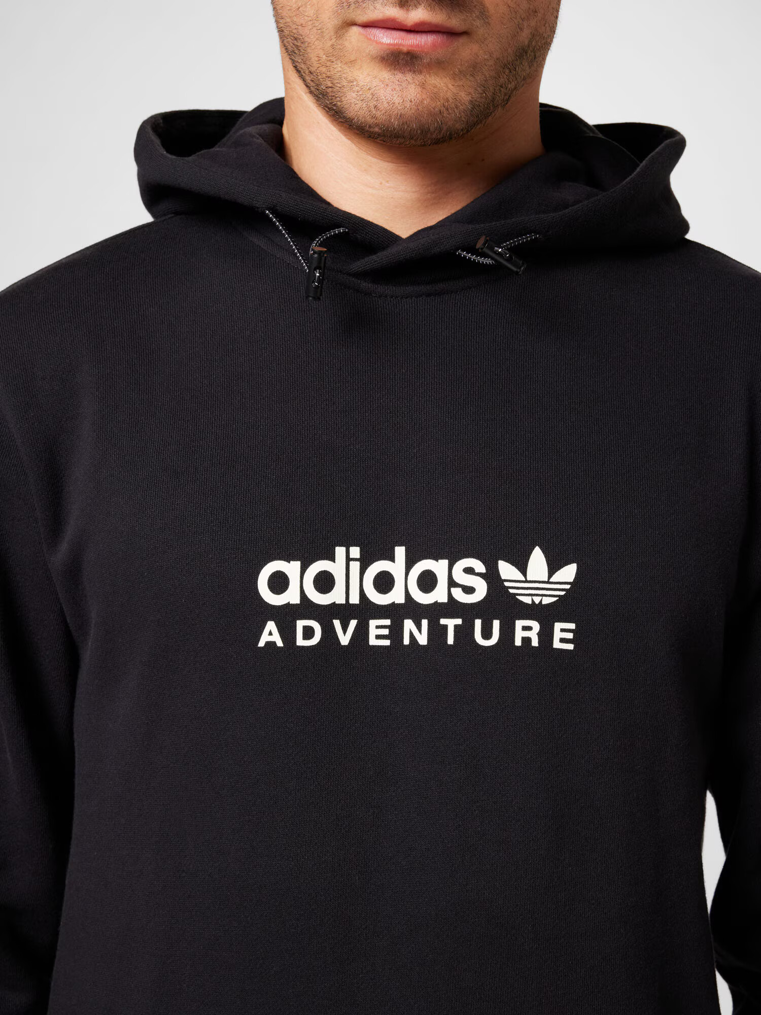 ADIDAS ORIGINALS Bluză de molton 'Adventure' negru / alb natural - Pled.ro