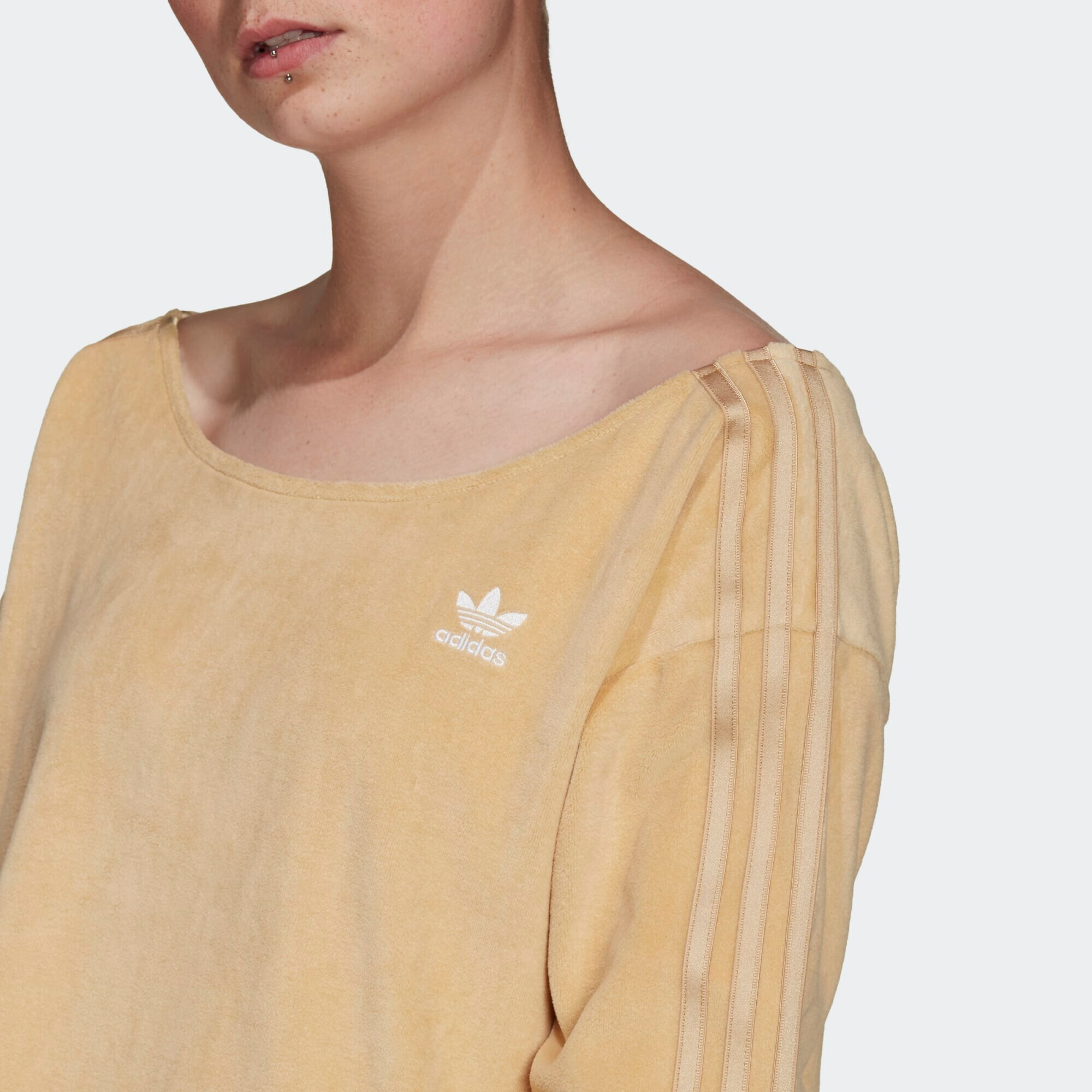 ADIDAS ORIGINALS Bluză de molton nisipiu / alb - Pled.ro