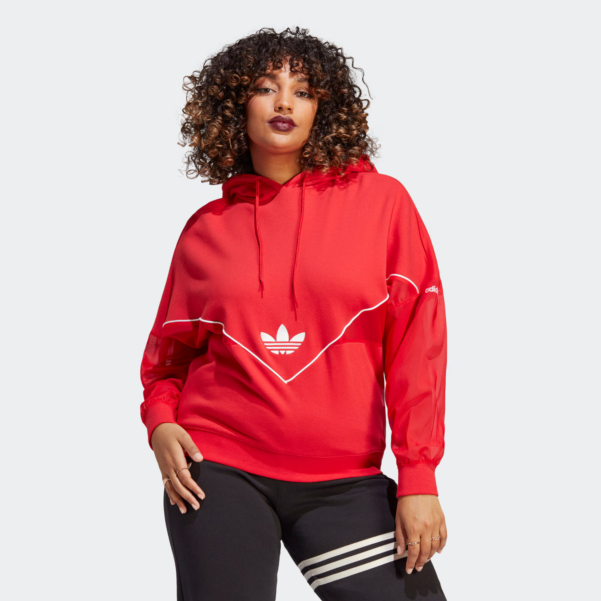 ADIDAS ORIGINALS Bluză de molton roșu / alb - Pled.ro