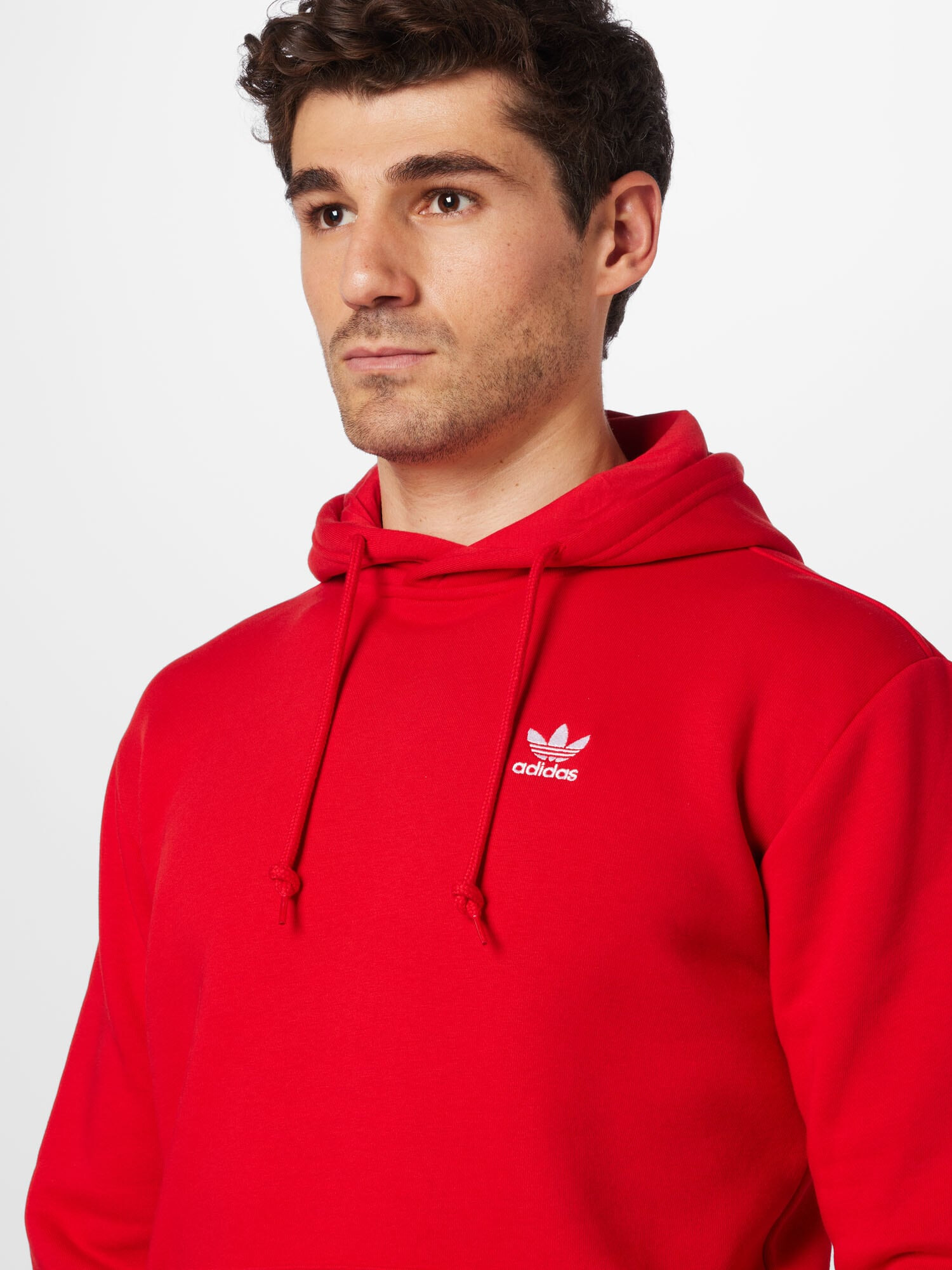 ADIDAS ORIGINALS Bluză de molton 'Trefoil Essentials' roșu / alb - Pled.ro