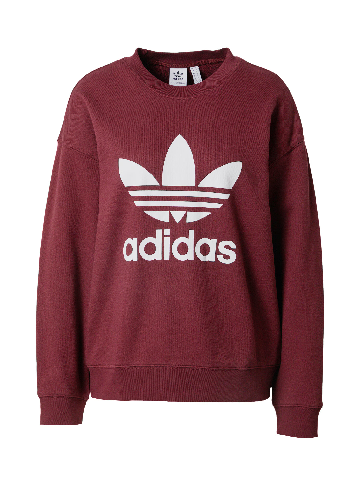 ADIDAS ORIGINALS Bluză de molton 'Trefoil Crew' roșu / alb - Pled.ro