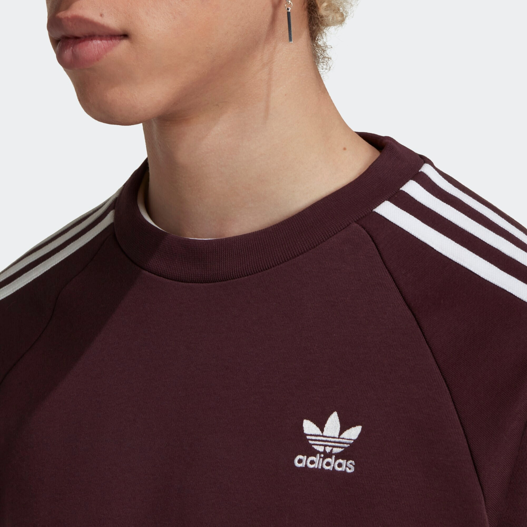 ADIDAS ORIGINALS Bluză de molton roșu bordeaux / alb - Pled.ro