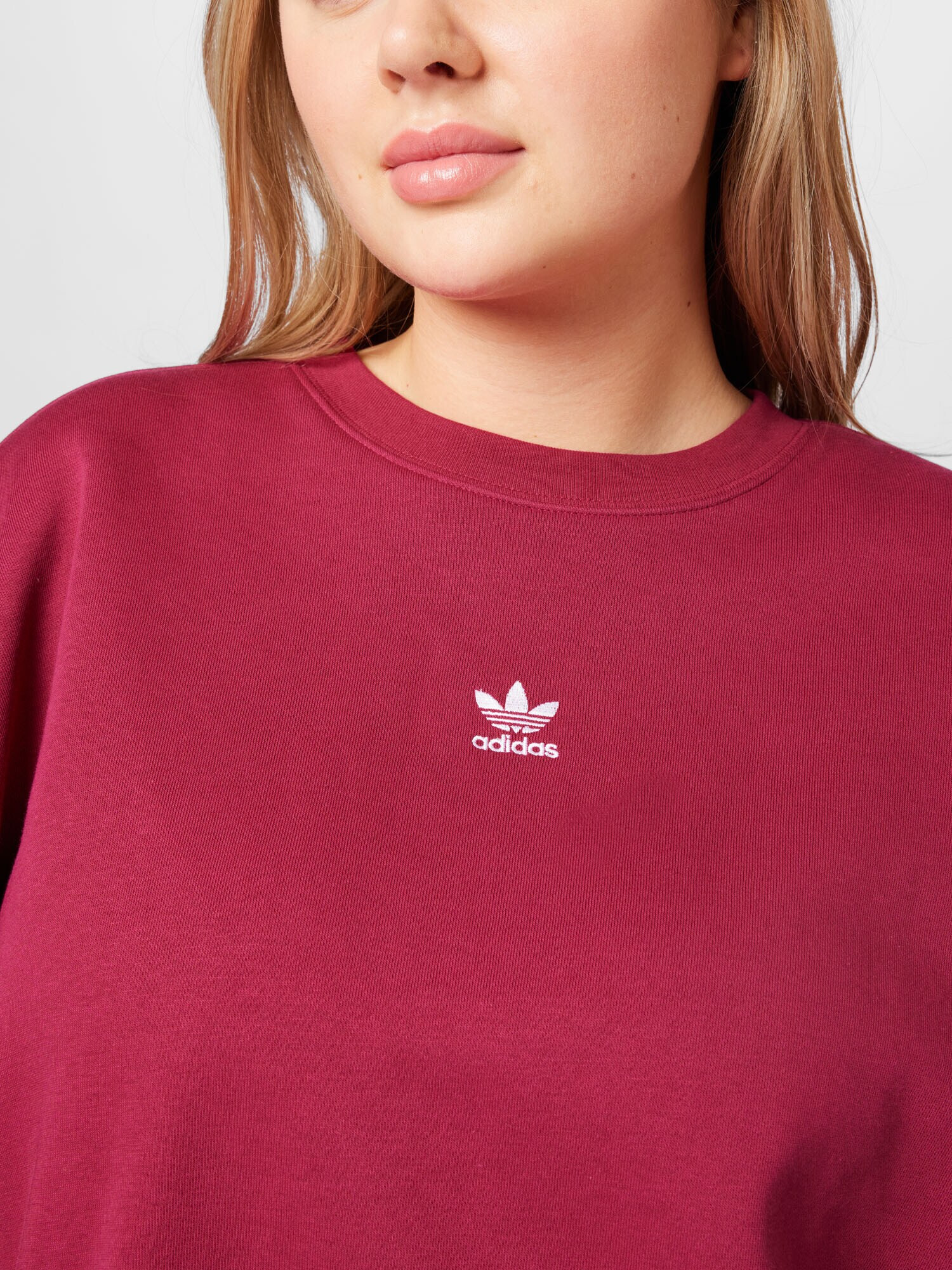 ADIDAS ORIGINALS Bluză de molton roșu burgundy / alb - Pled.ro