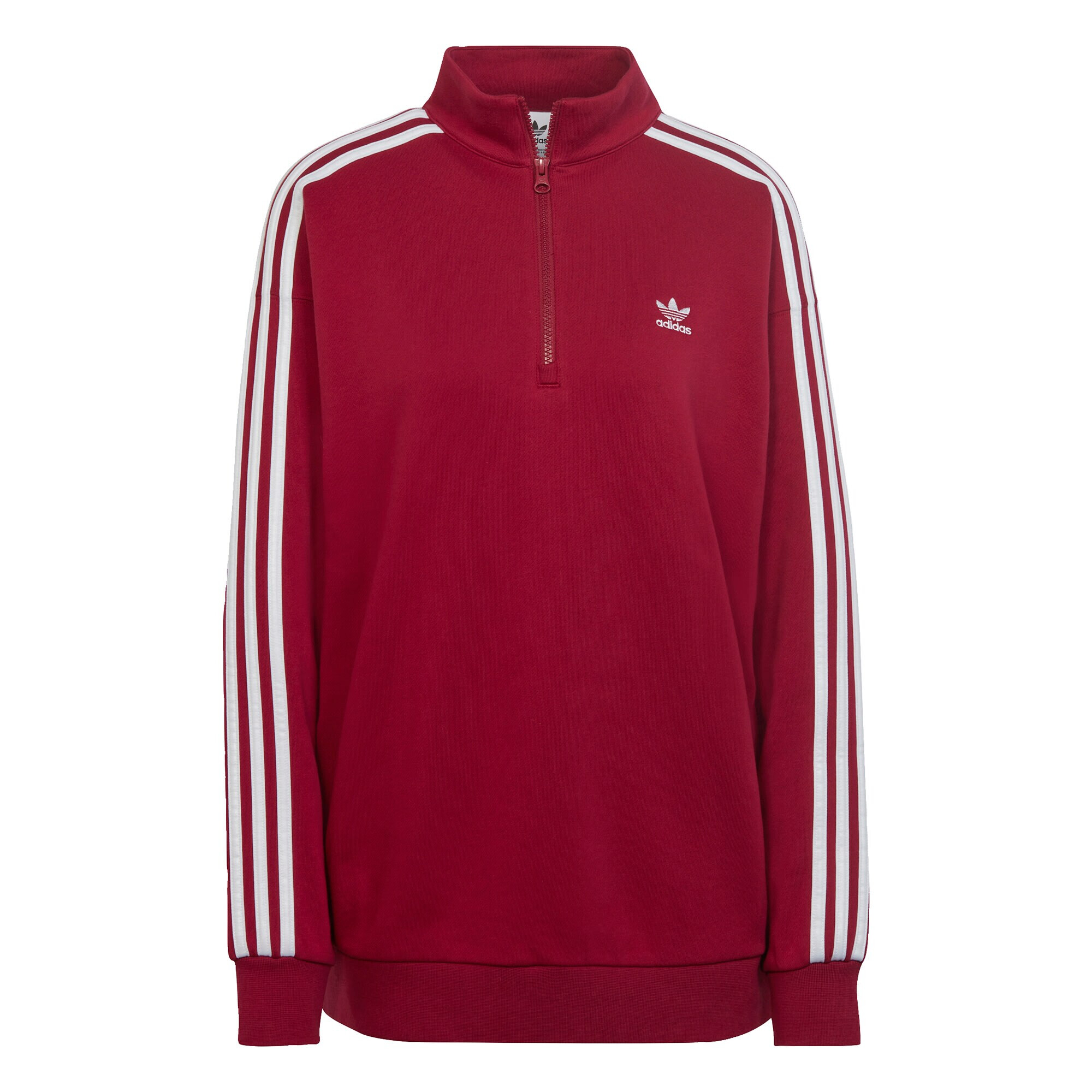 ADIDAS ORIGINALS Bluză de molton roșu burgundy / alb - Pled.ro