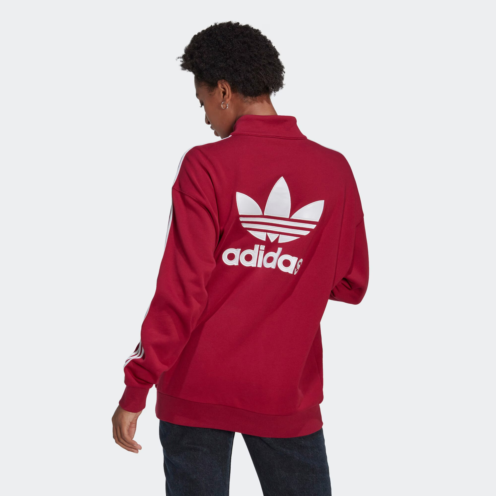 ADIDAS ORIGINALS Bluză de molton roșu burgundy / alb - Pled.ro