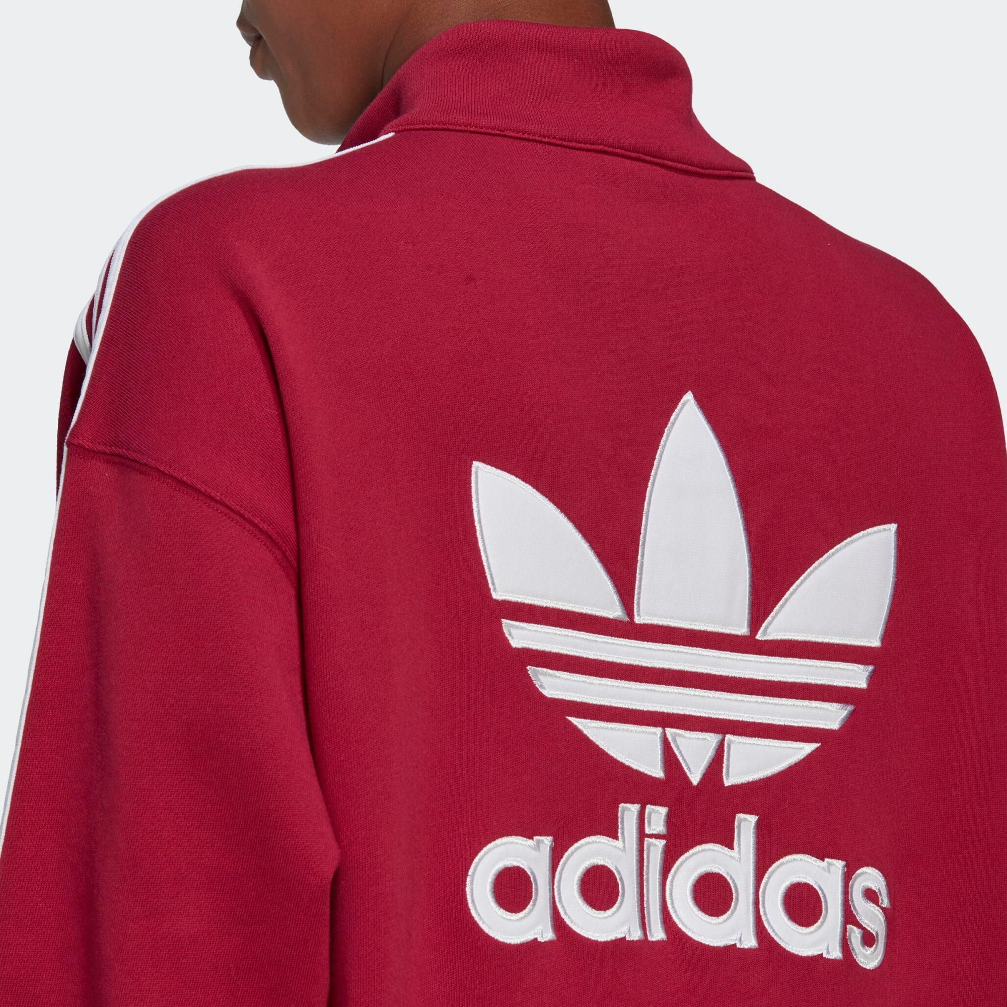 ADIDAS ORIGINALS Bluză de molton roșu burgundy / alb - Pled.ro