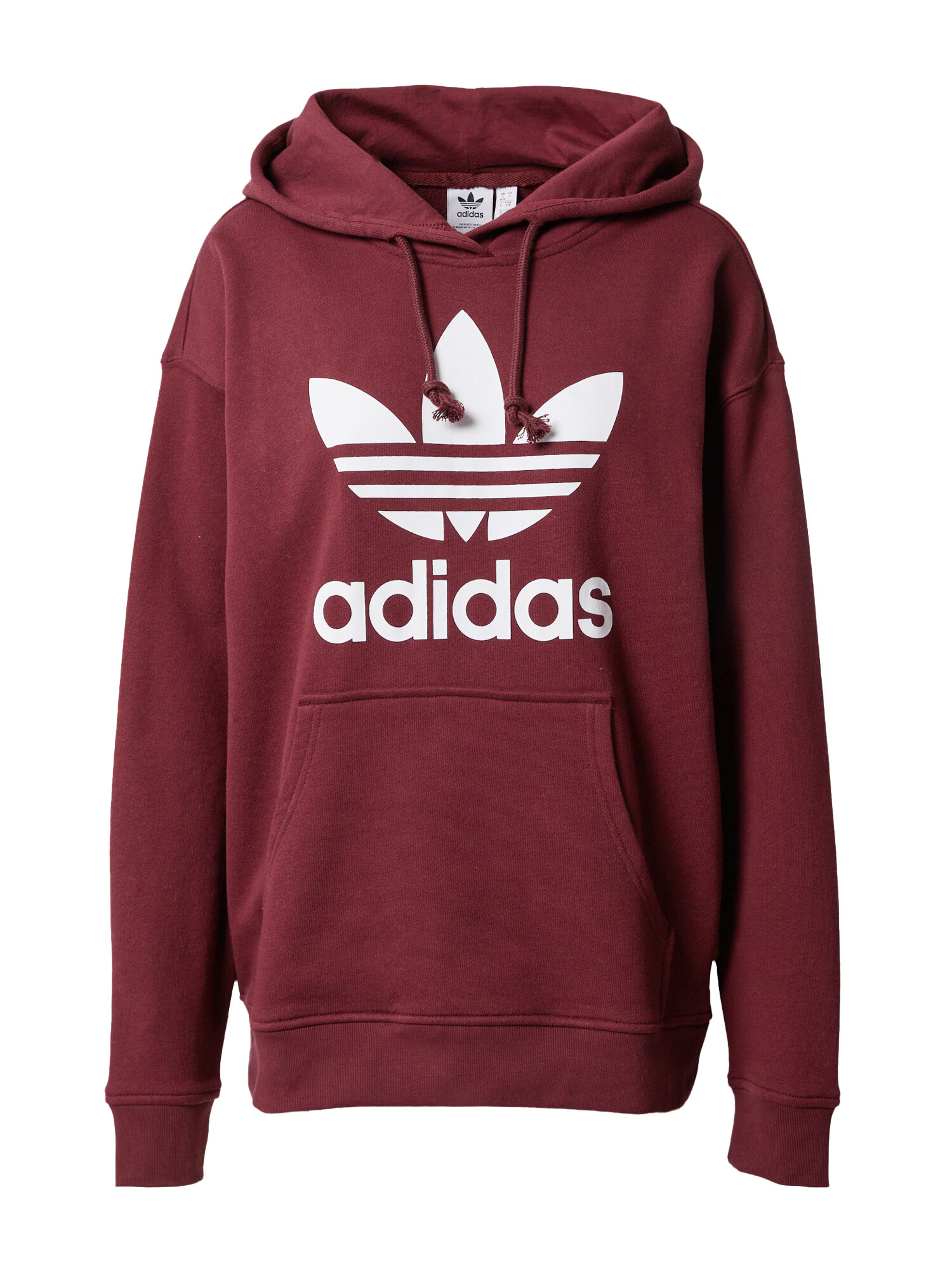 ADIDAS ORIGINALS Bluză de molton 'Trefoil' roșu burgundy / alb - Pled.ro