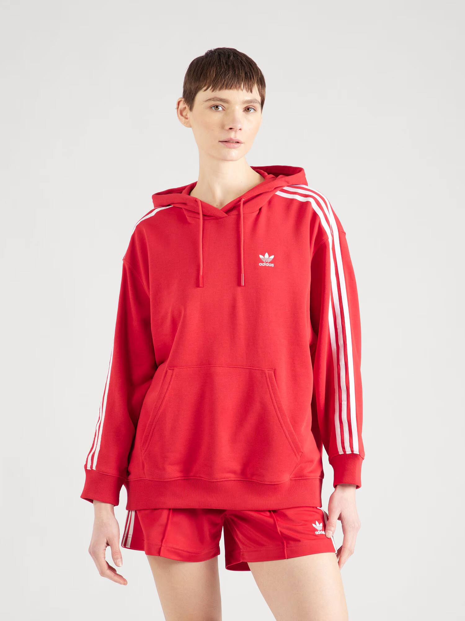 ADIDAS ORIGINALS Bluză de molton roșu deschis / alb - Pled.ro